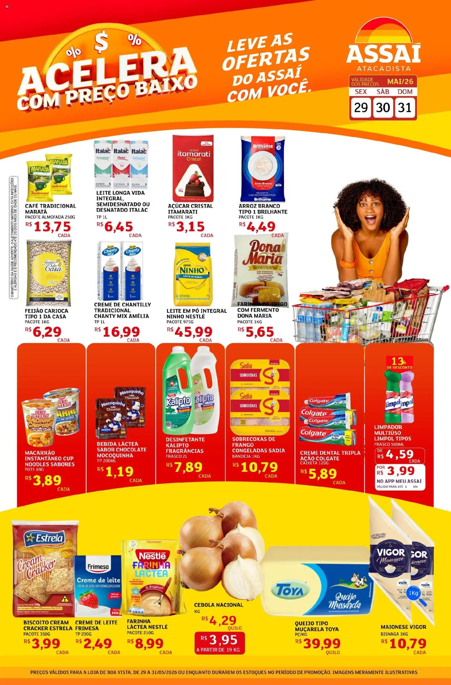 Assaí Atacadista Folheto - válido de 29.05.2026 | Página: 1 | Produtos: Feijão, Queijo, Desinfetante, Leite em pó