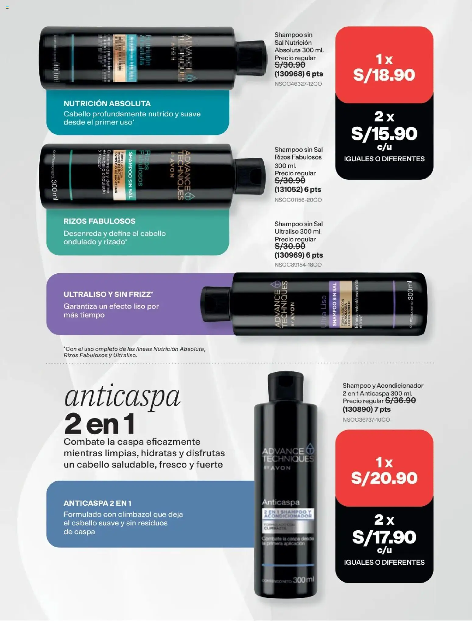 Catálogo Avon válido desde 15/09/2026 | Página: 160 | Productos: Shampoo, Acondicionador, Sal, Aceite