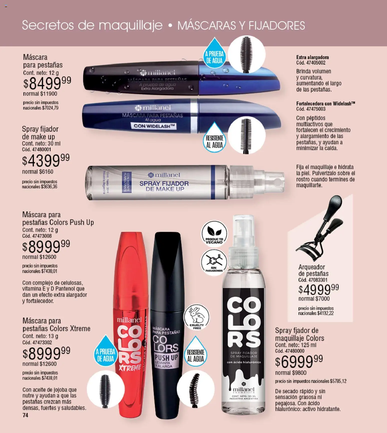 Millanel - Catálogo │ válido desde el 30/03/2026 | Página: 74 | Productos: Sobre, Aceite, Máscara, Agua