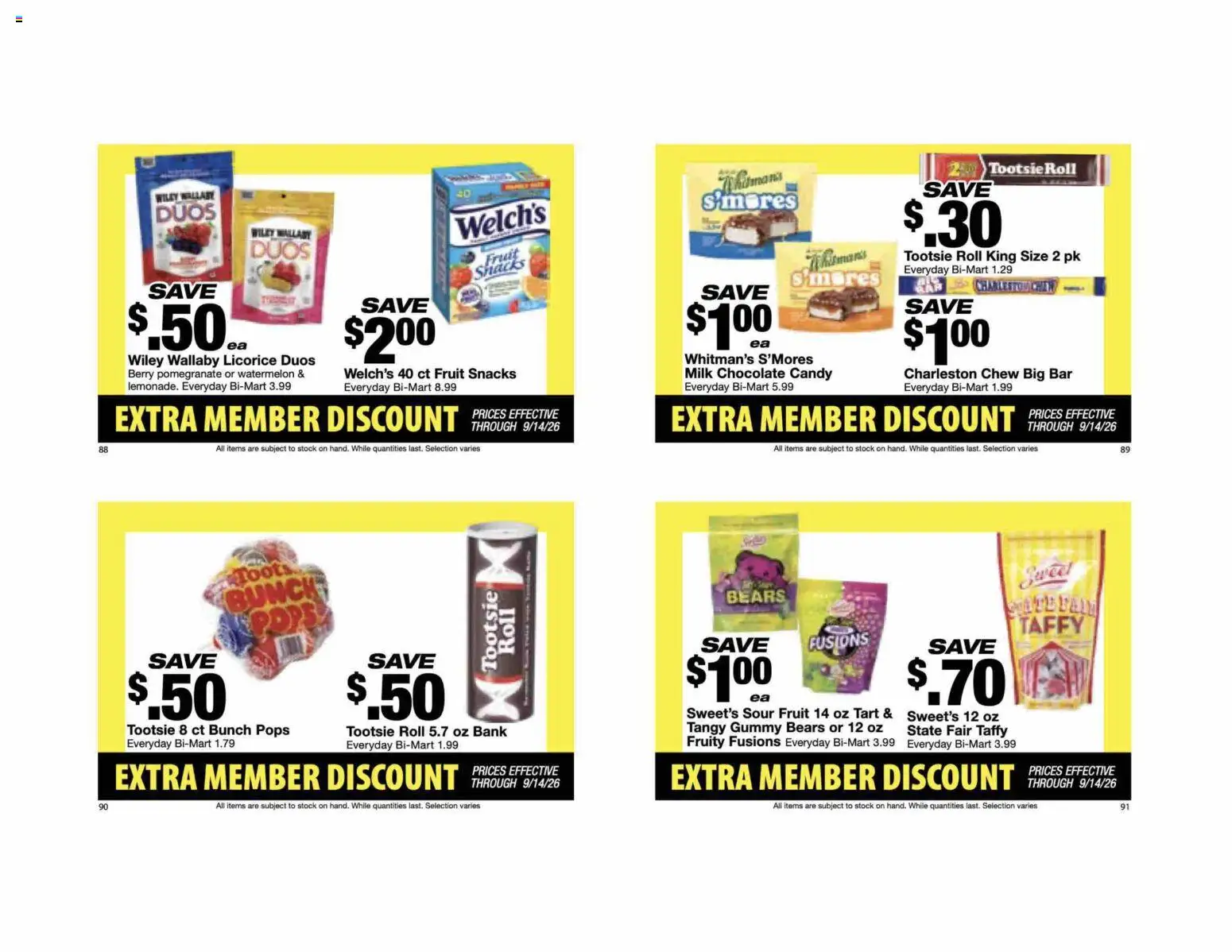 Bi-Mart Extra Member Discount Book - valid from 08/24/2026 | Page: 24 | Products: Pomegranate, Candy, Fruit, Snacks