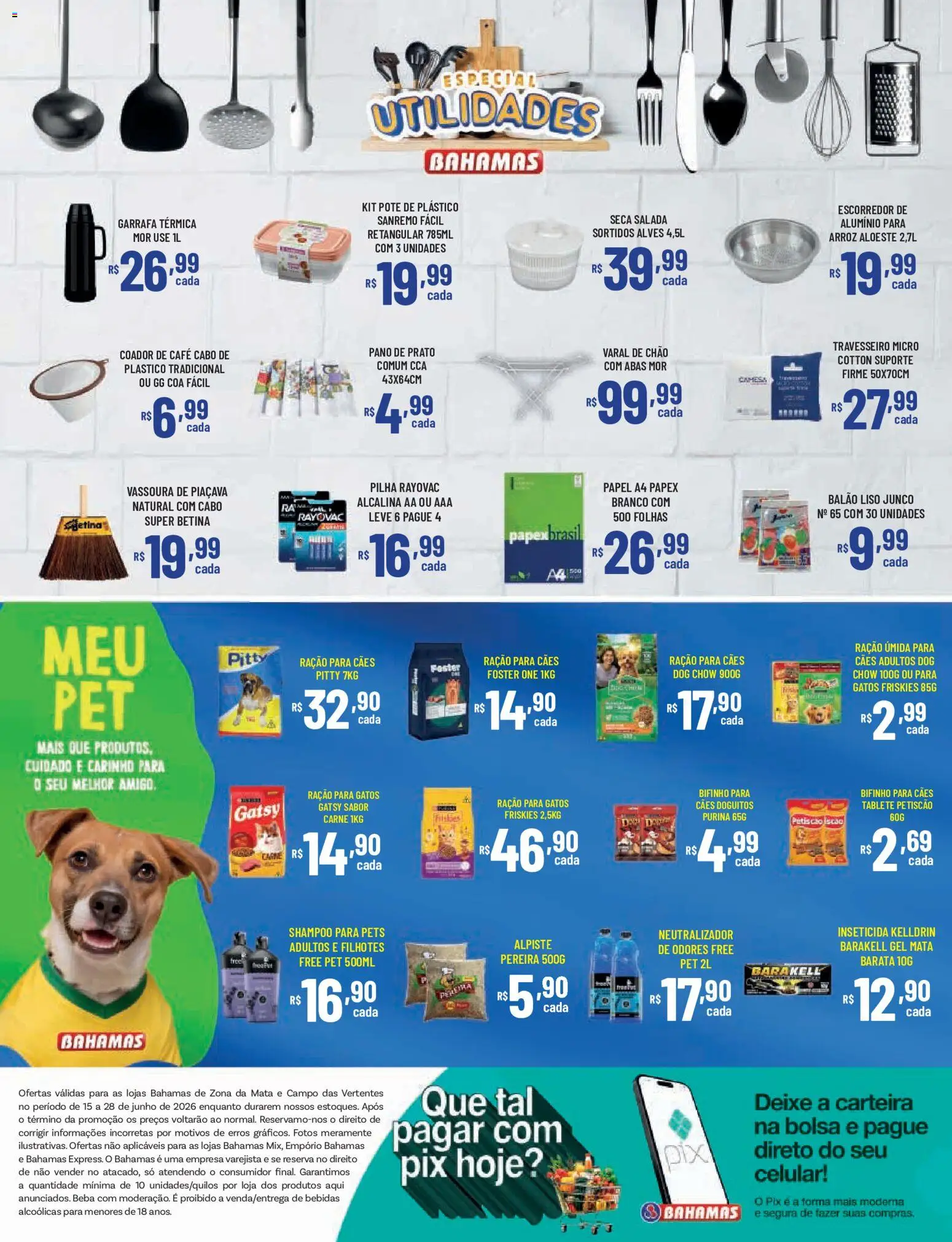 Bahamas Supermercados Folheto - válido de 15.06.2026 | Página: 12 | Produtos: Pano de prato, Coador de café, Inseticida, Bolsa