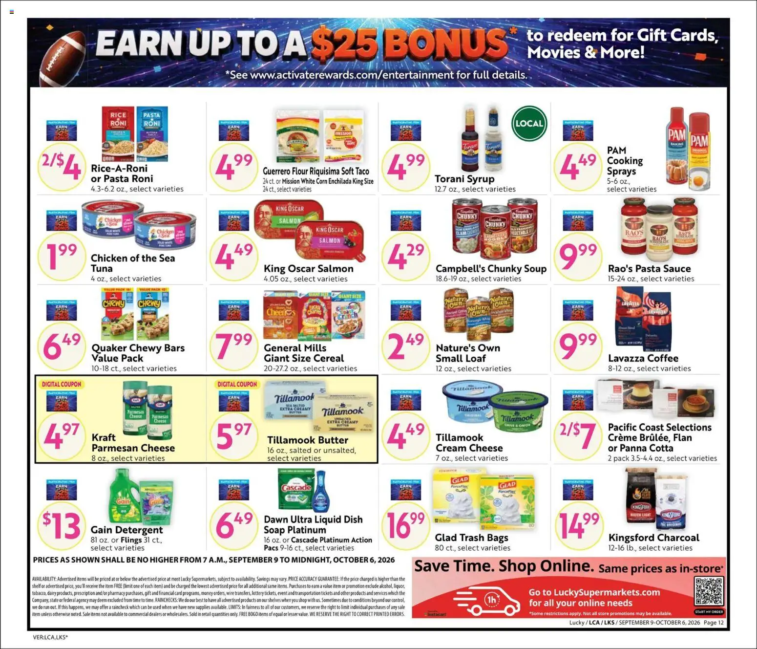 Lucky Supermarkets Online Savings Guide - valid from 09/09/2026 | Page: 12 | Products: Charcoal, Chicken, Coffee, Sauce