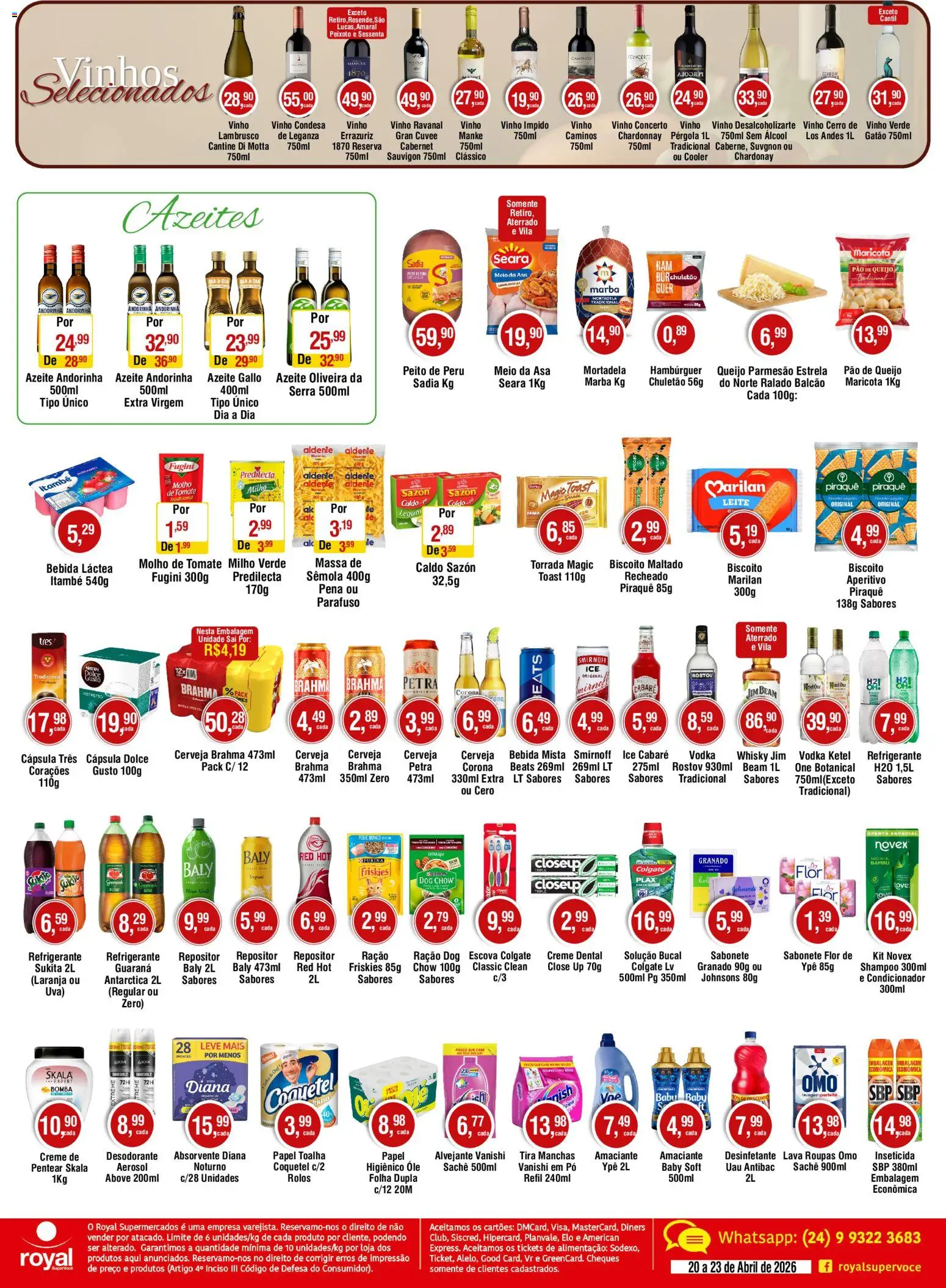 Royal Supermercados Folheto - válido de 20.04.2026 | Página: 2 | Produtos: Desodorante, Hambúrguer, Vodka, Pão de queijo