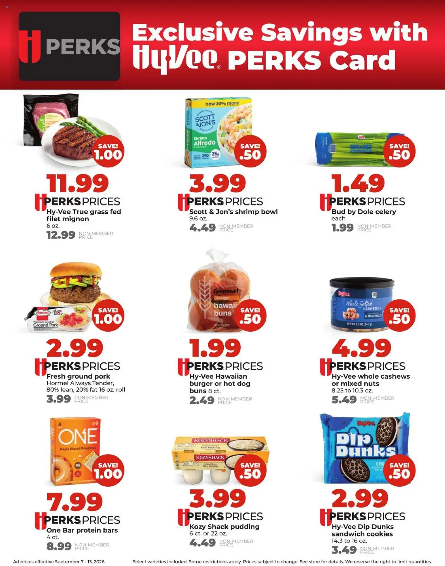 HyVee Weekly Ad - valid from 09/07/2026 | Page: 5 | Products: Shrimp, Rice, Cookies, Filet