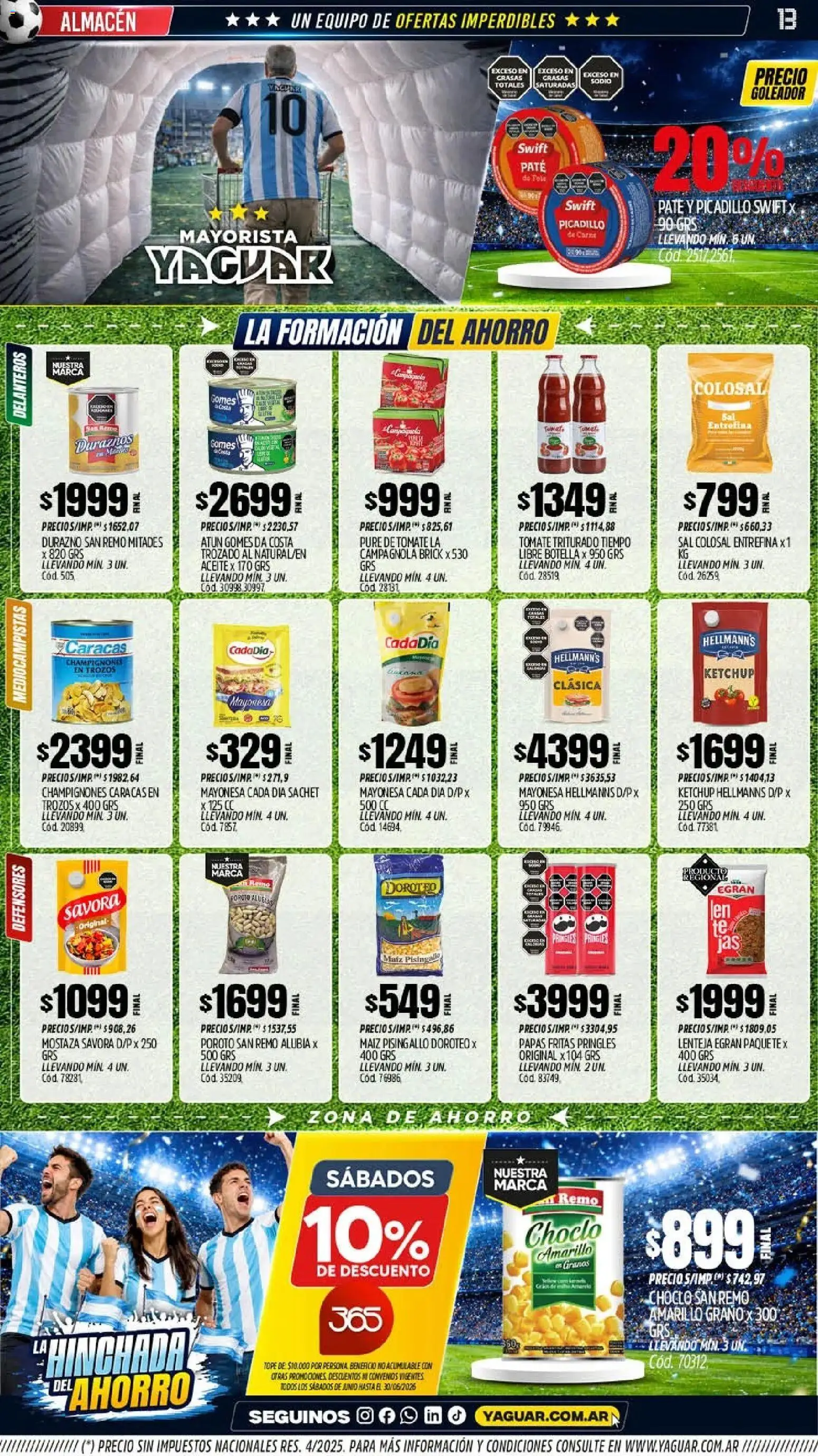 Yaguar - Oferta Semanal General Roca │ válido desde el 15/06/2026 | Página: 13 | Productos: Botella, Aceite, Tomate, Picadillo