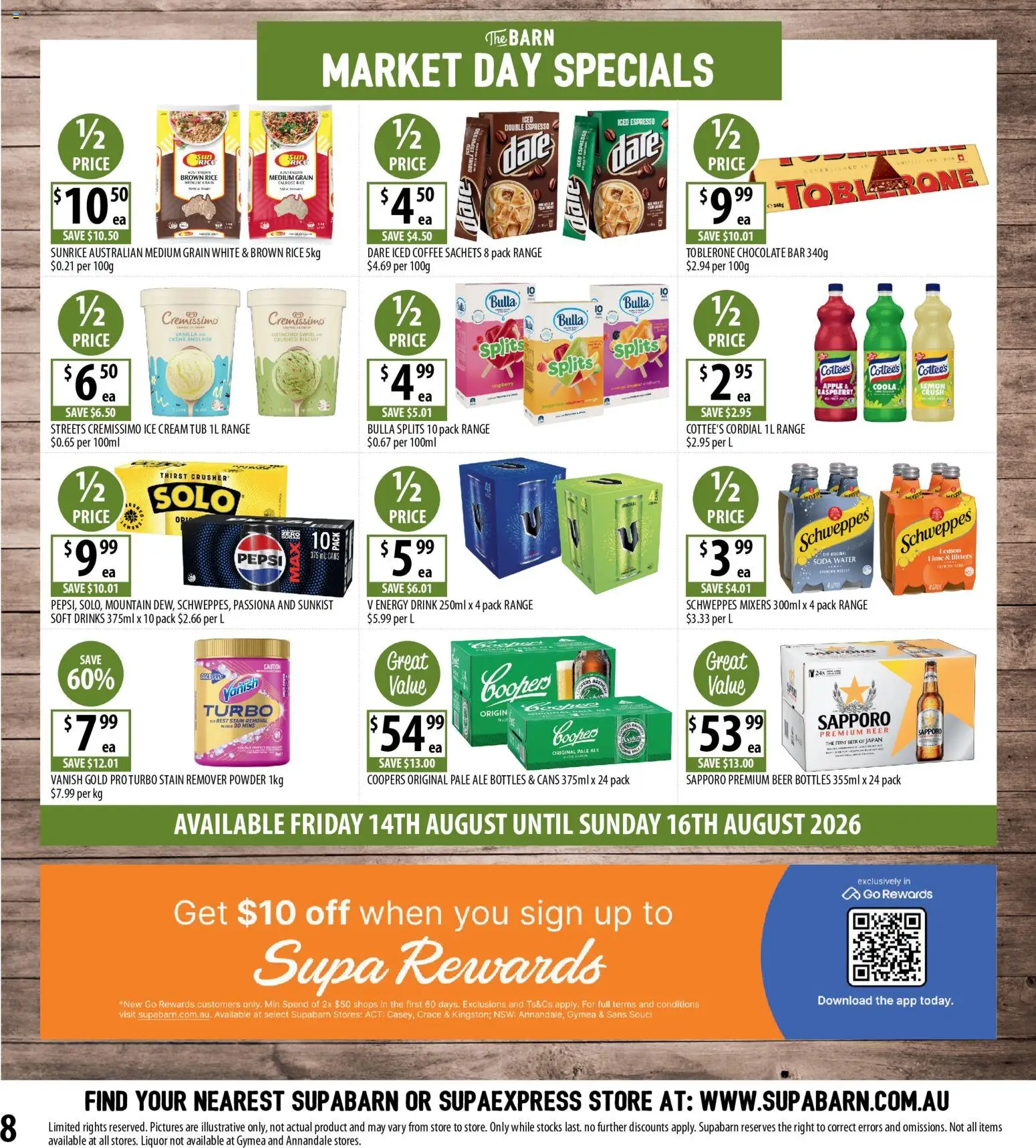 Supabarn catalogue - valid from 12/08/2026 | Page: 8 | Products: Beer, Rice, Sachets, Iced coffee