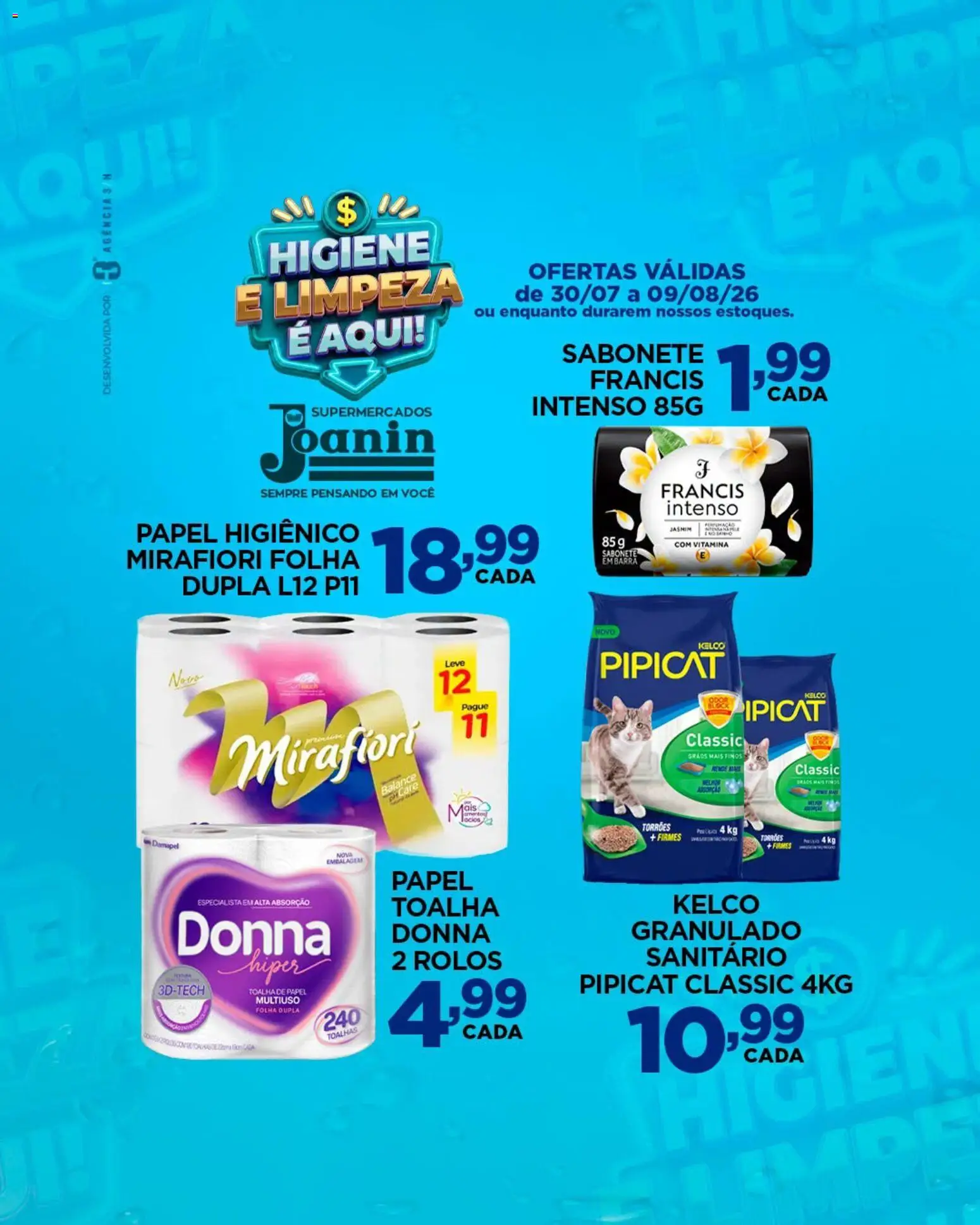 Supermercados Joanin Folheto - válido de 30/07/2026 | Página: 2 | Produtos: Sabonete, Granulado, Papel higiênico