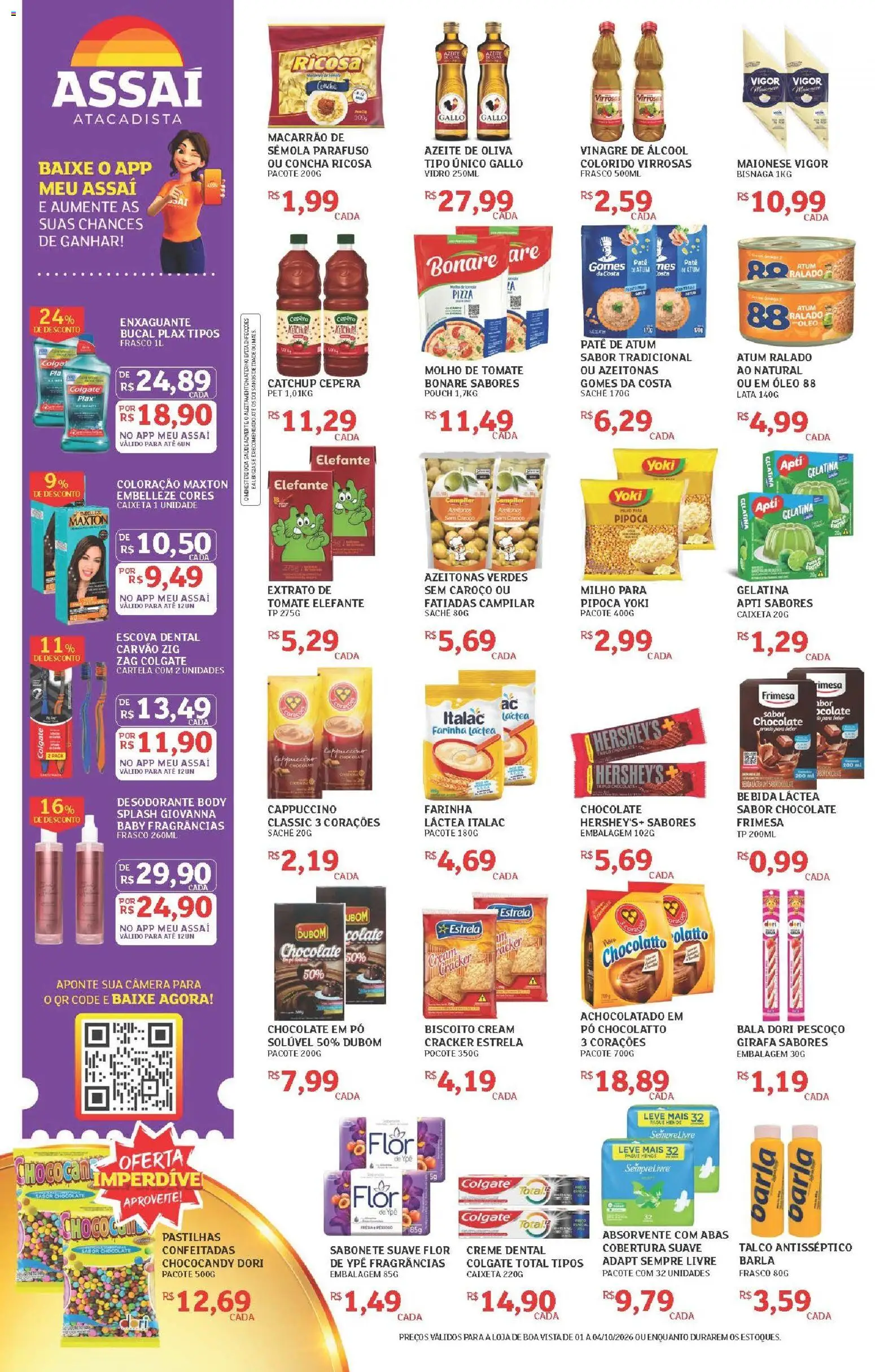 Assaí Atacadista Folheto - válido de 01/10/2026 | Página: 4 | Produtos: Azeitonas, Pó, Creme, Bebida
