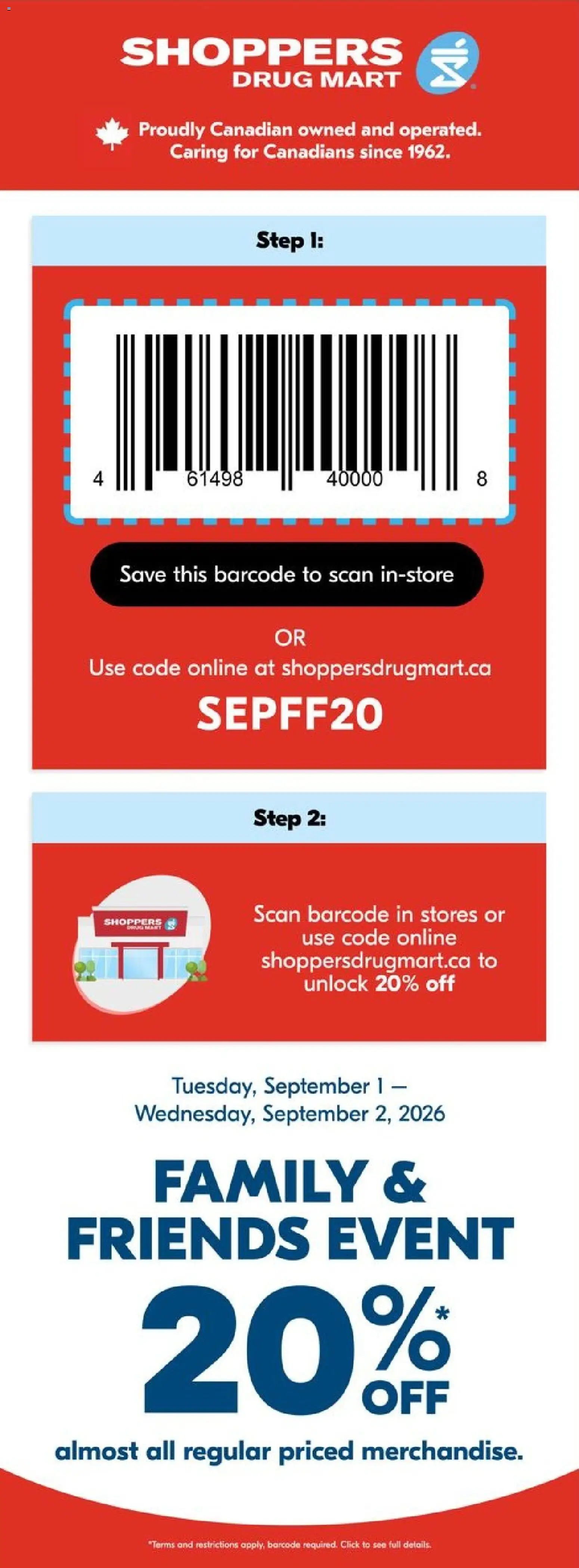 Shoppers flyer valid from Sep 1, 2026 | Page: 1