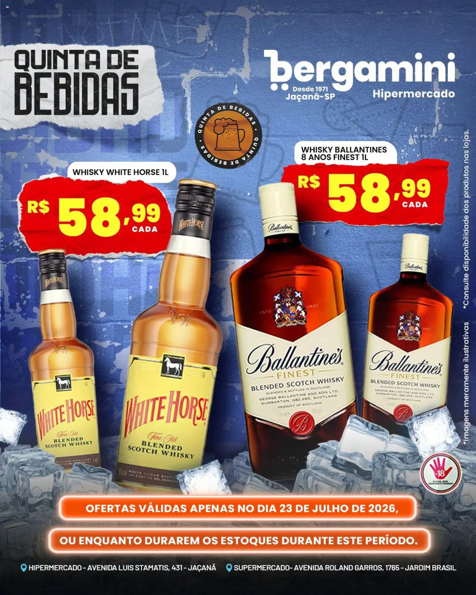 Supermercado Bergamini Folheto - válido de 23/07/2026 | Página: 8 | Produtos: Whisky