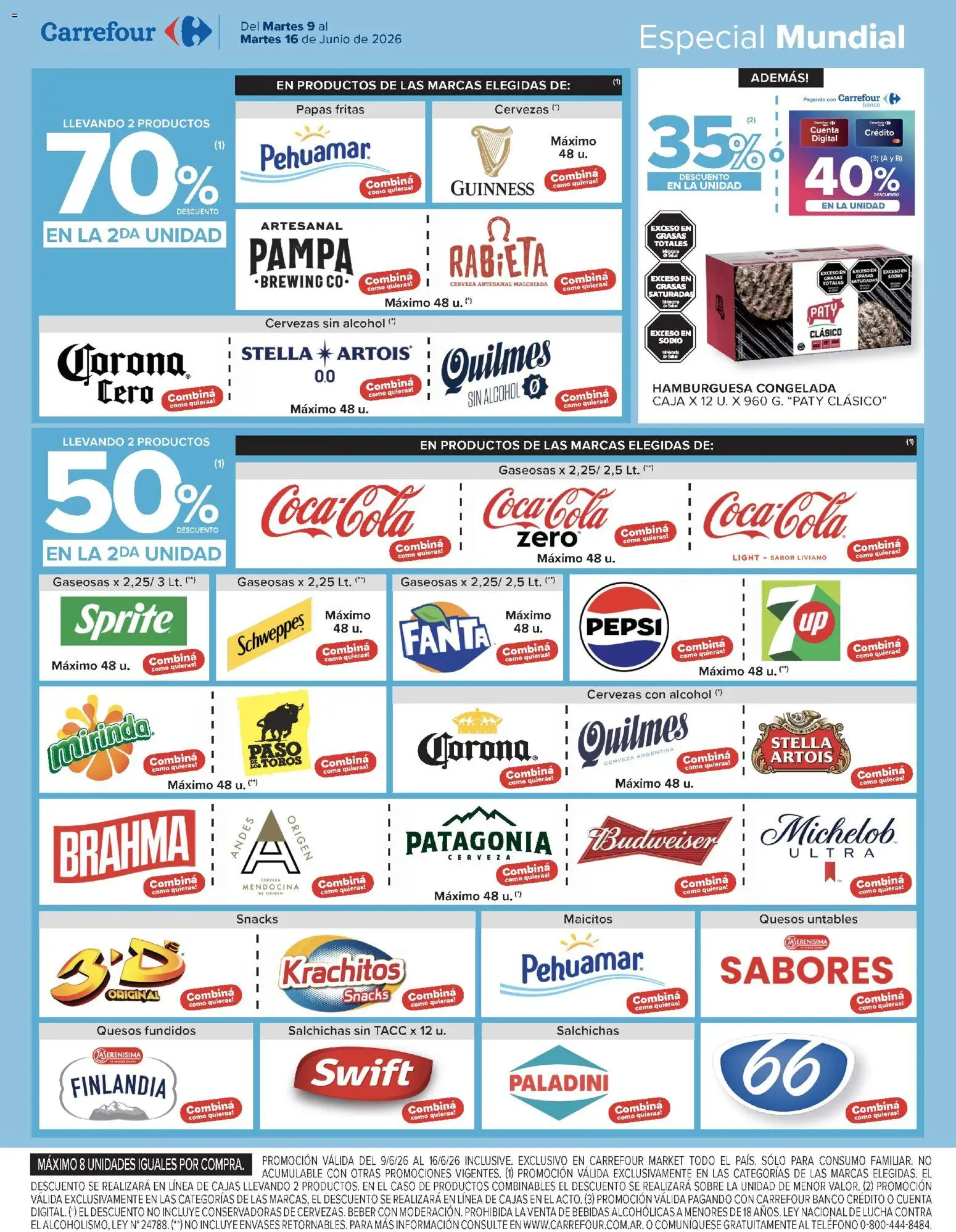 Carrefour Market catálogo │ válido desde el 09.06.2026 | Página: 4 | Productos: Teléfono, Caja, Cerveza, Papas fritas