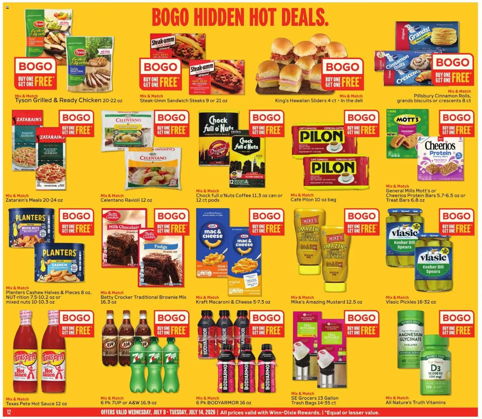 Winn Dixie Weekly Ad - valid from 07/08/2026 | Page: 12 | Products: Magnesium, Beef, Nuts, Dill