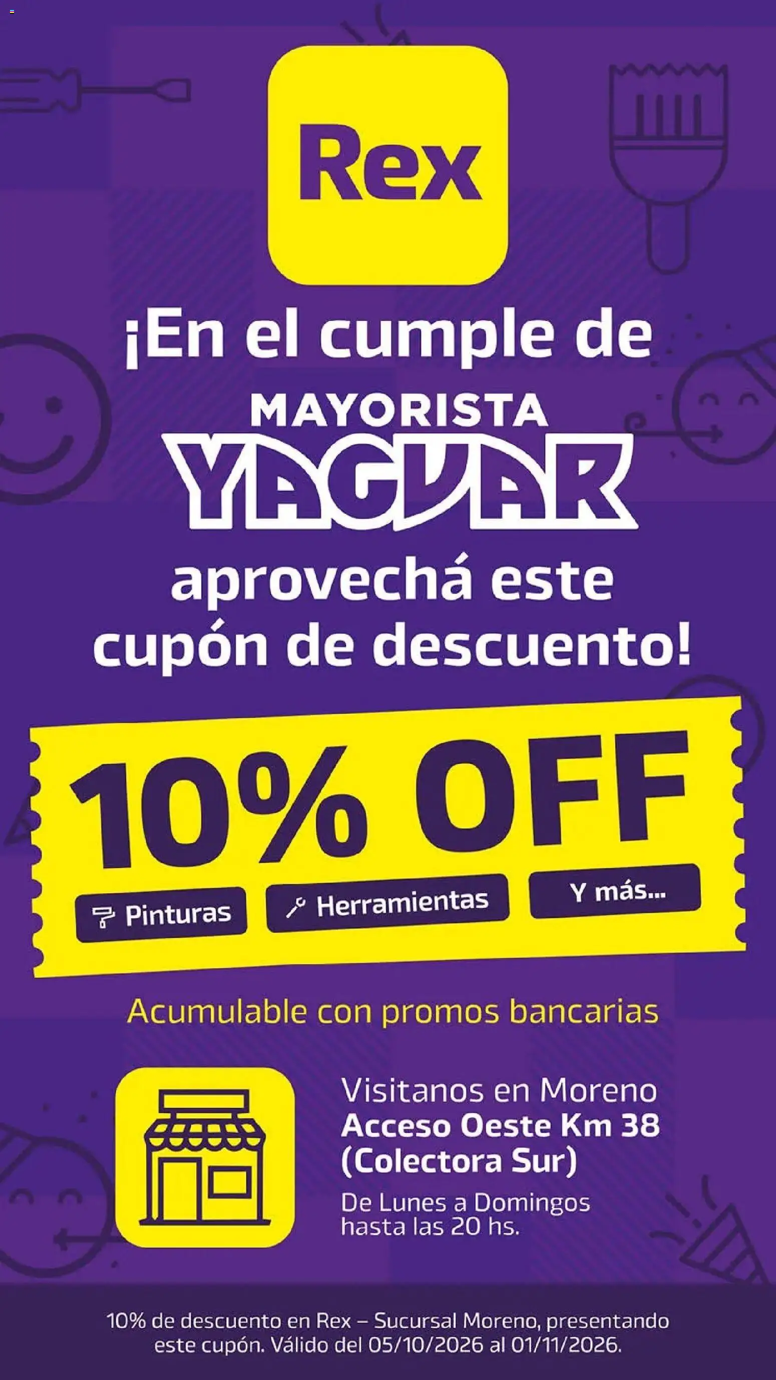 Yaguar - Visita REX │ válido desde el 05/10/2026 | Página: 1