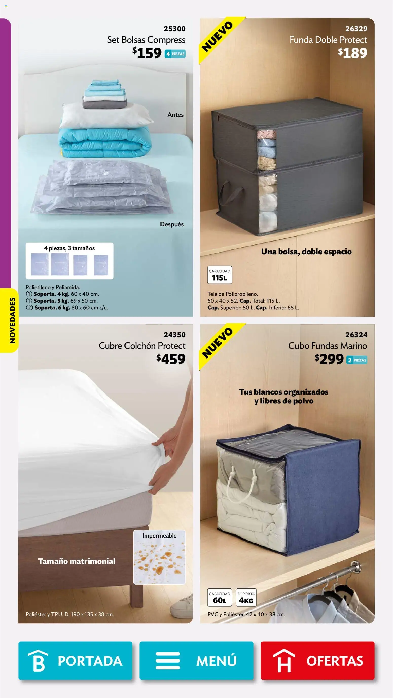 Nuevas ofertas de Betterware válidas en toda la República Mexicana desde el 31/08/2026. ¡Encuentra las mejores ofertas en Betterware campaña 9 2026! | Página: 62 | Productos: Funda, Colchón, Polvo