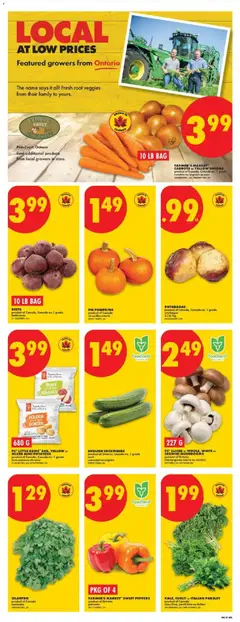 Preview of No Frills weekly flyer - ON from shop No Frills valid from Oct 1, 2026 | Page: 3 | Products: Cucumbers, Potatoes, Carrots, Mushrooms