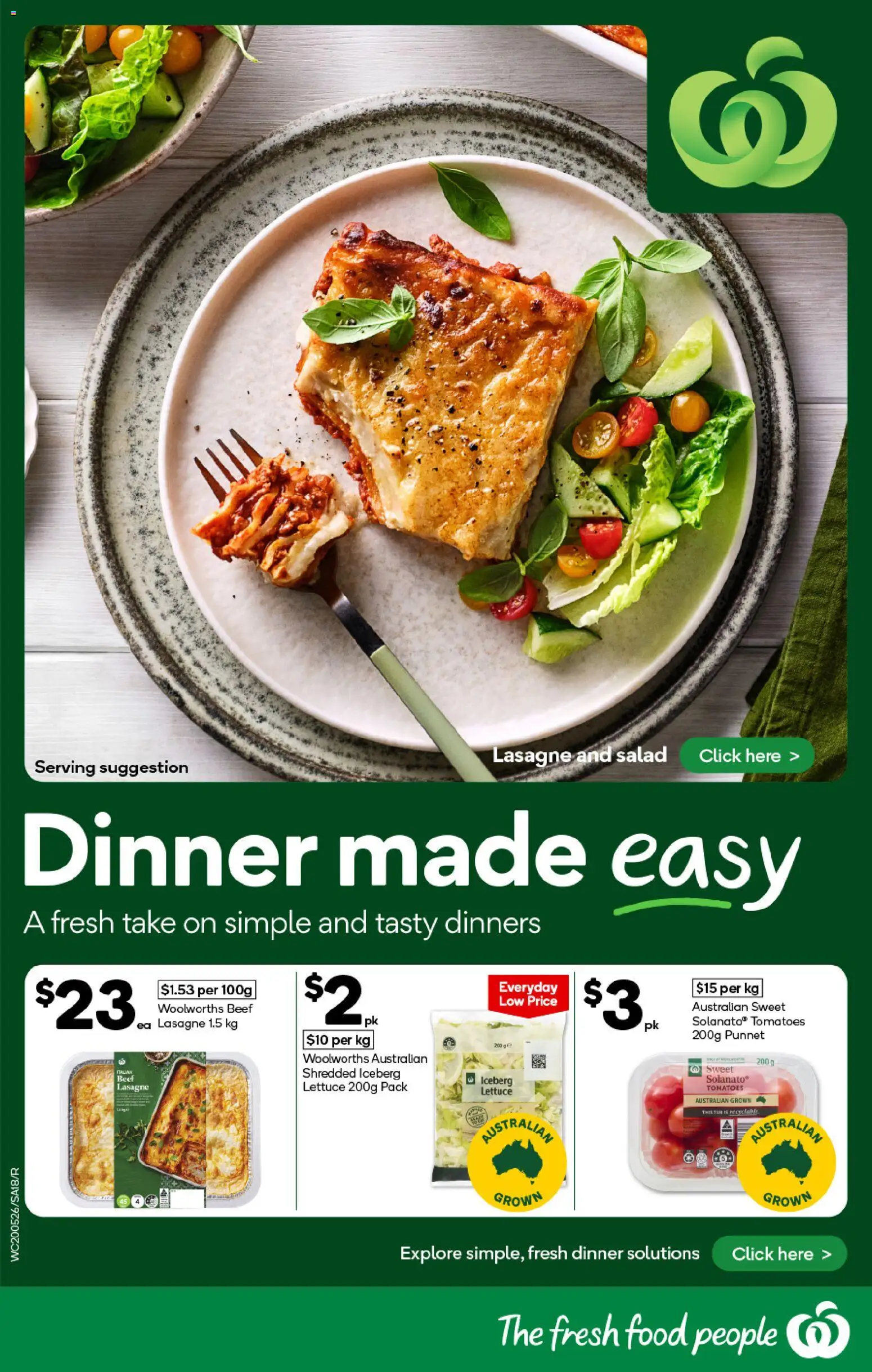 Woolworths catalogue - valid from 20.05.2026 | Page: 18 | Products: Lettuce, Tomatoes, Beef, Salad