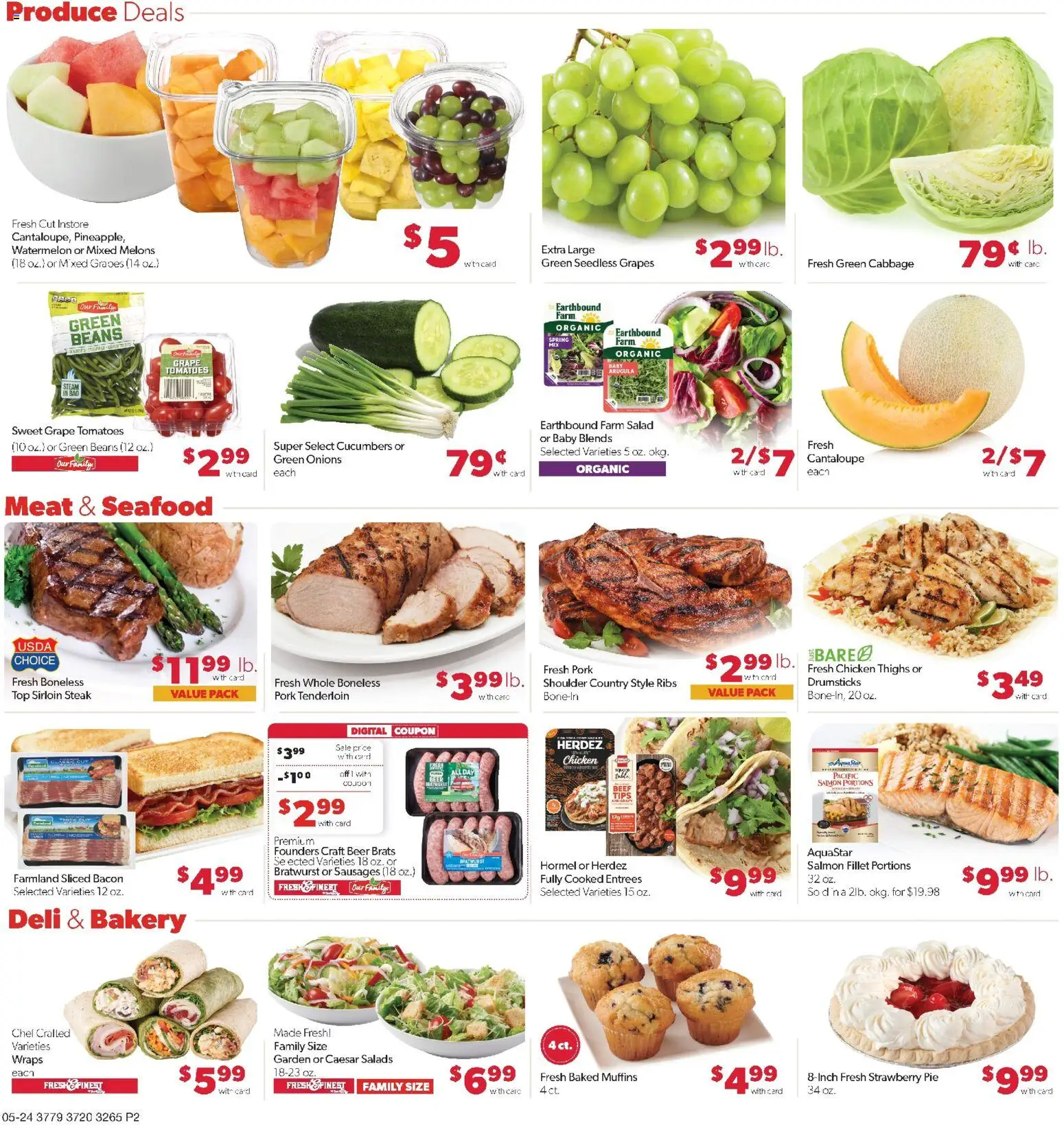Family Fare Weekly Ad - IA - valid from 24.05.2026 | Page: 2 | Products: Bakery, Pork, Salad, Grapes