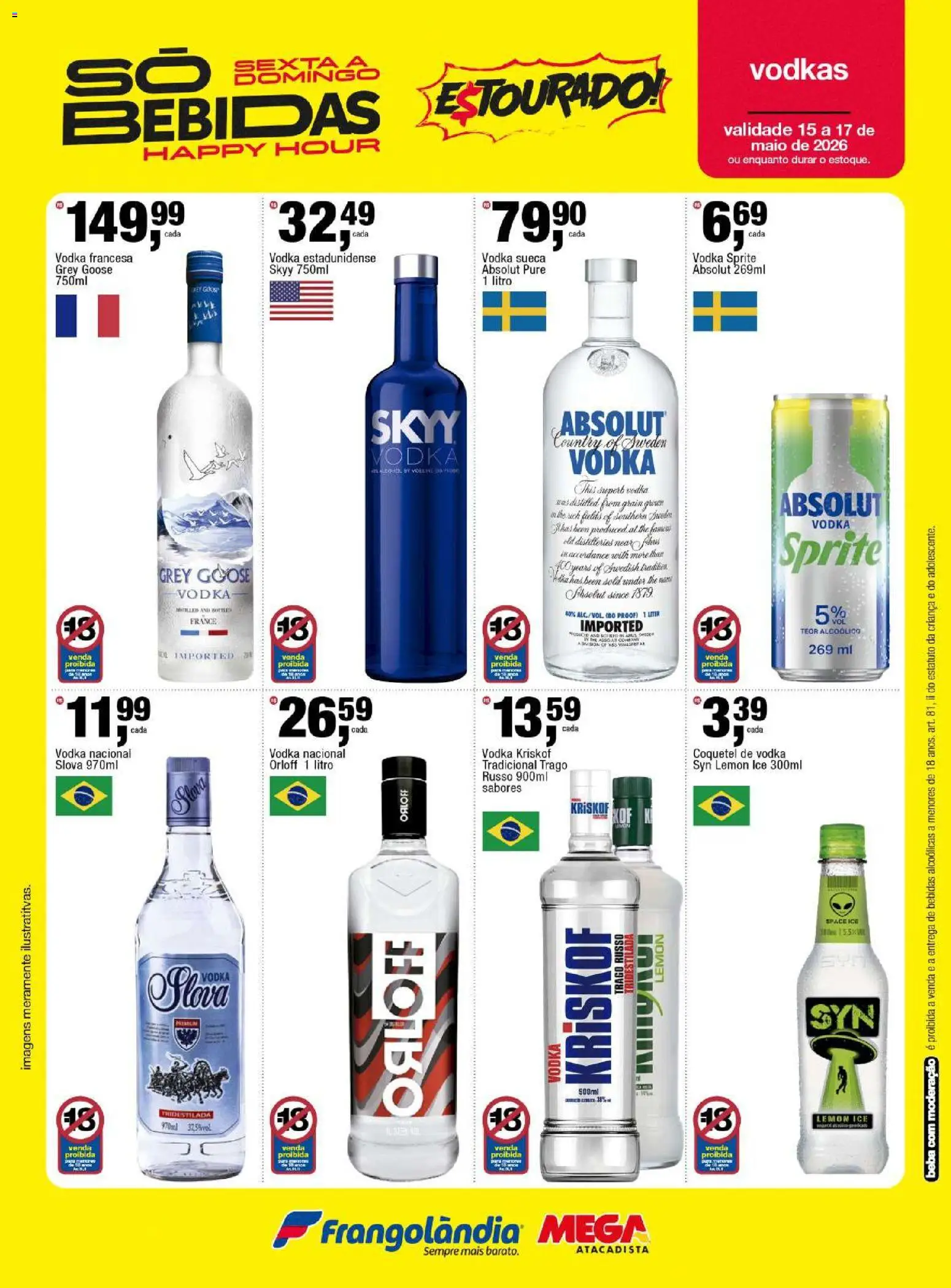 Frangolândia Folheto - válido de 15.05.2026 | Página: 3 | Produtos: Maiô, Vodka, Kriskof
