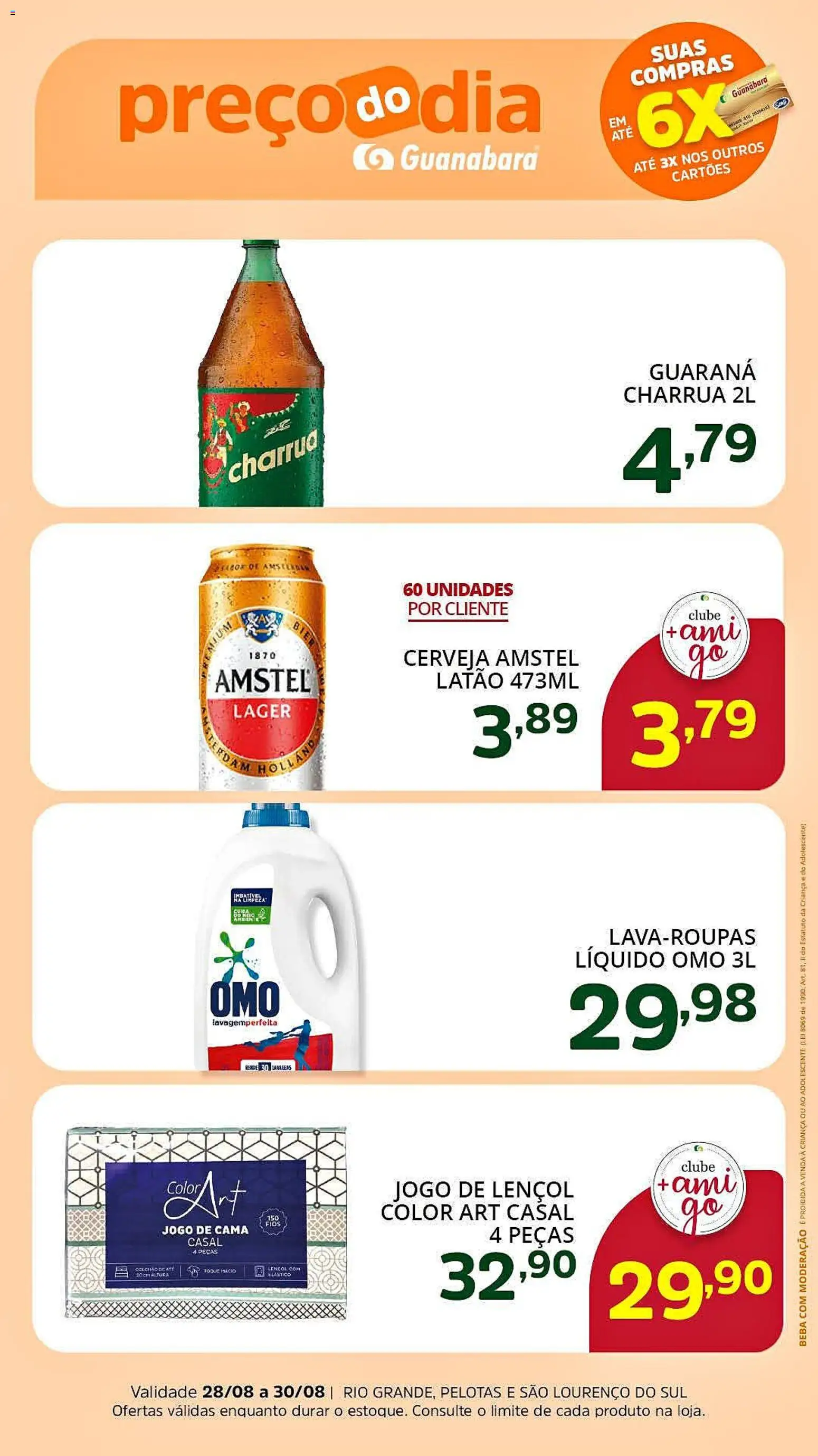 Supermercado Guanabara Folheto - válido de 28/08/2026 | Página: 4 | Produtos: Guaraná, Jogo de cama, Cama, Cerveja