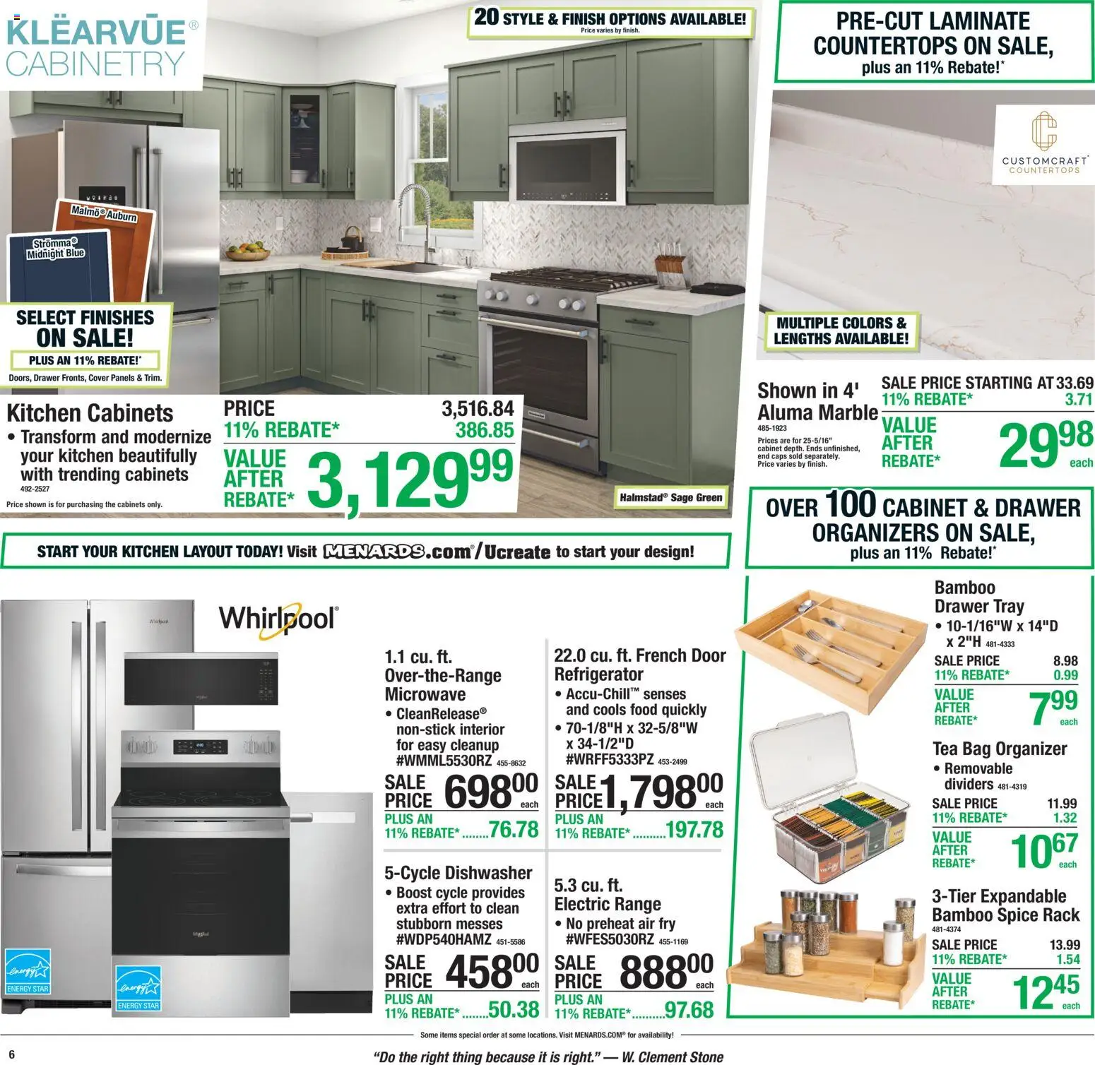Menards Weekly Ad - valid from 07/23/2026 | Page: 8 | Products: Microwave, Tea, Bag, Refrigerator