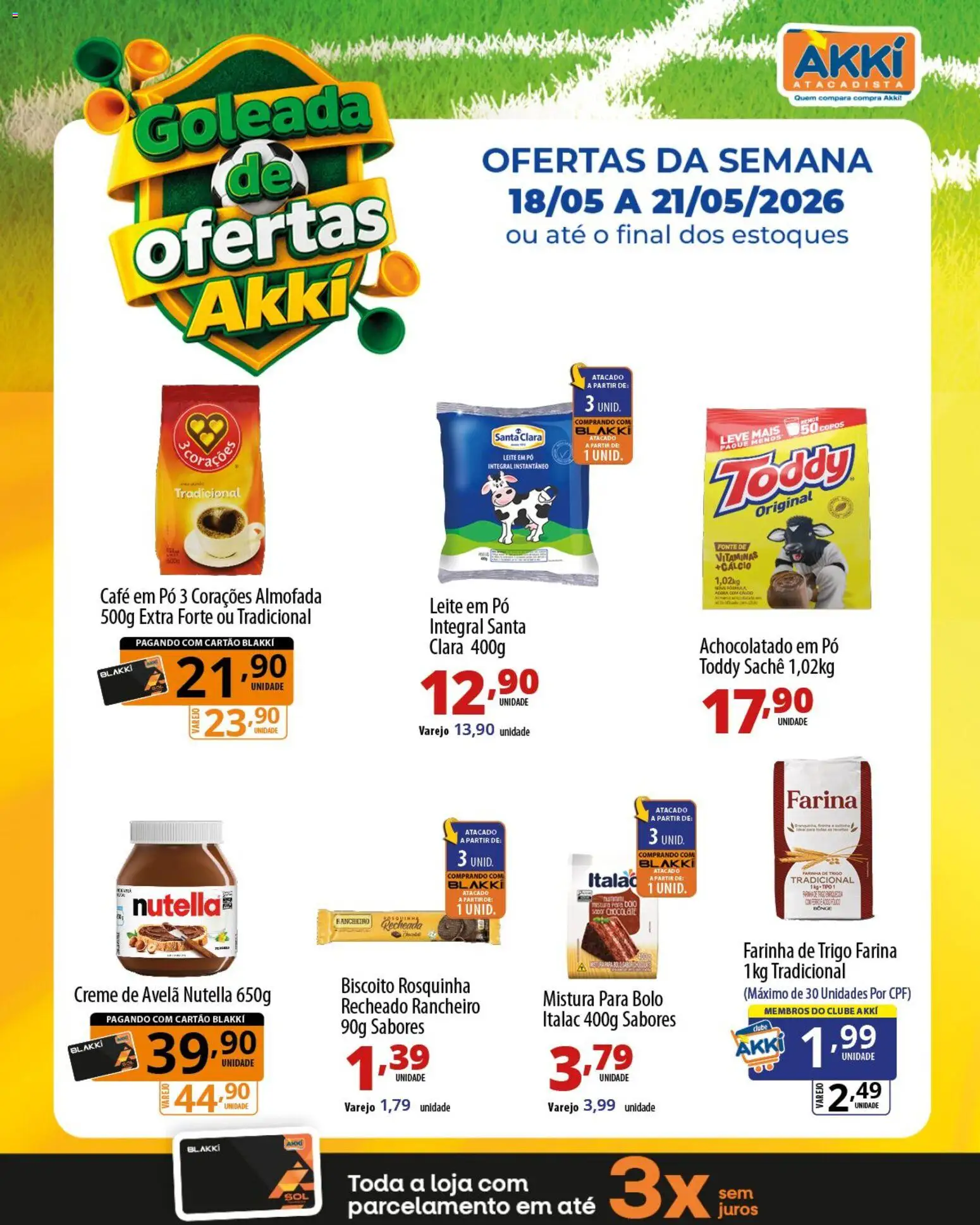 Akki Atacadista Folheto - válido de 18.05.2026 | Página: 4 | Produtos: Pó, Bolo, Creme de avelã, Mistura para bolo