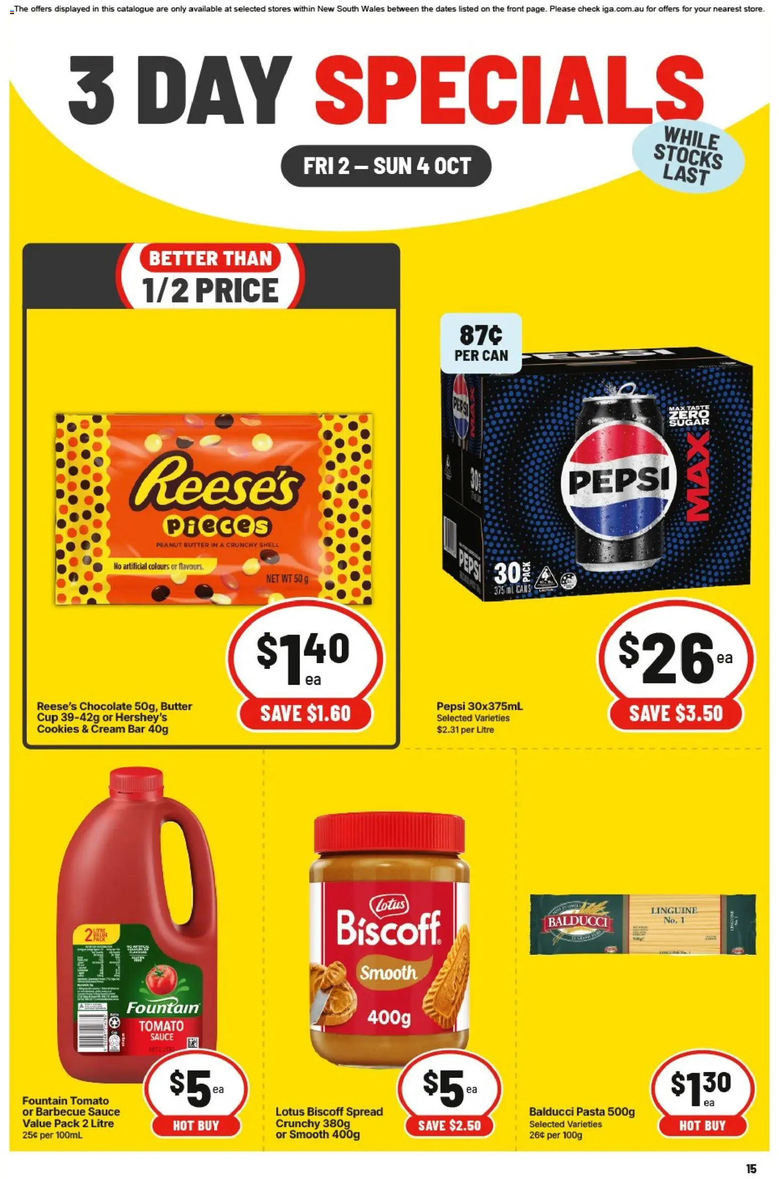 IGA catalogue - valid from 02/10/2026 | Page: 3 | Products: Butter, Chocolate, Pepsi, Cream