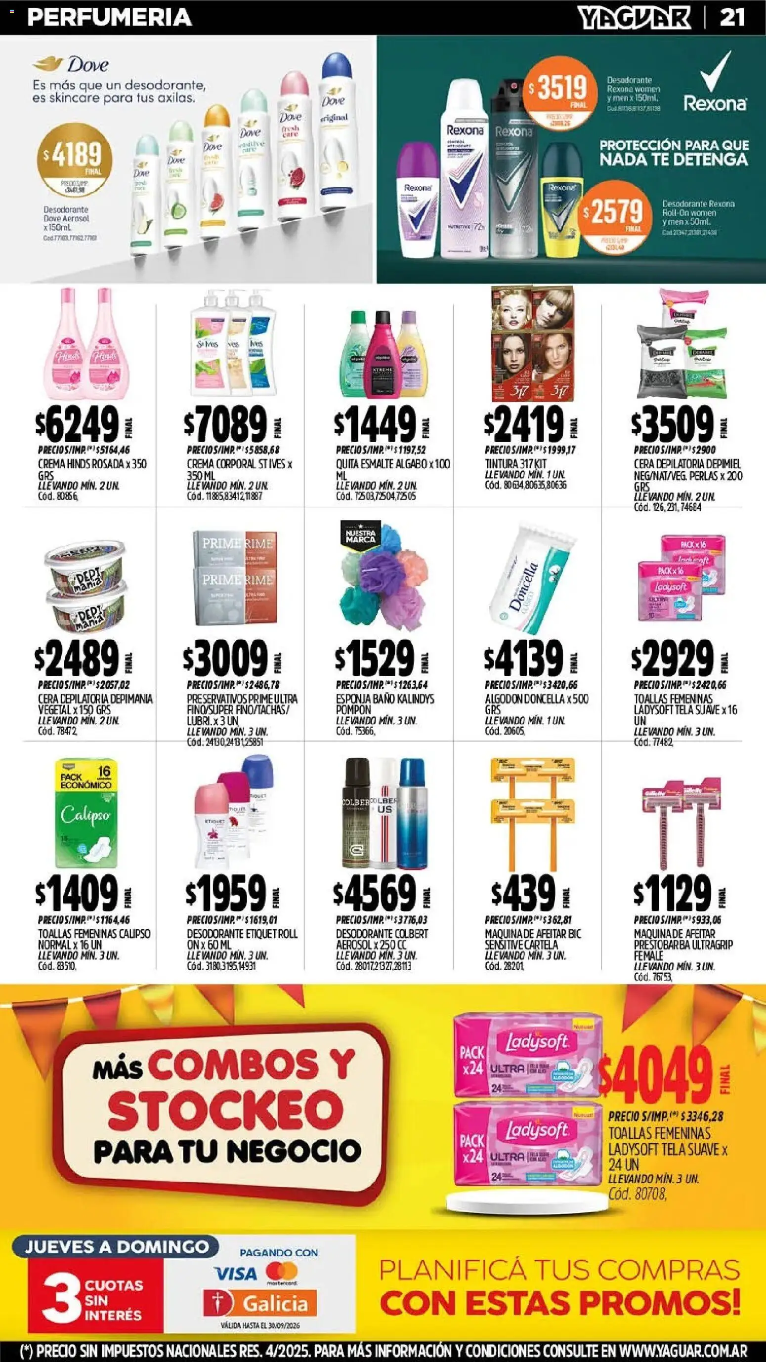 Yaguar - Oferta Semanal Mendoza │ válido desde el 21/09/2026 | Página: 21 | Productos: Desodorante, Esponja, Cera, Té