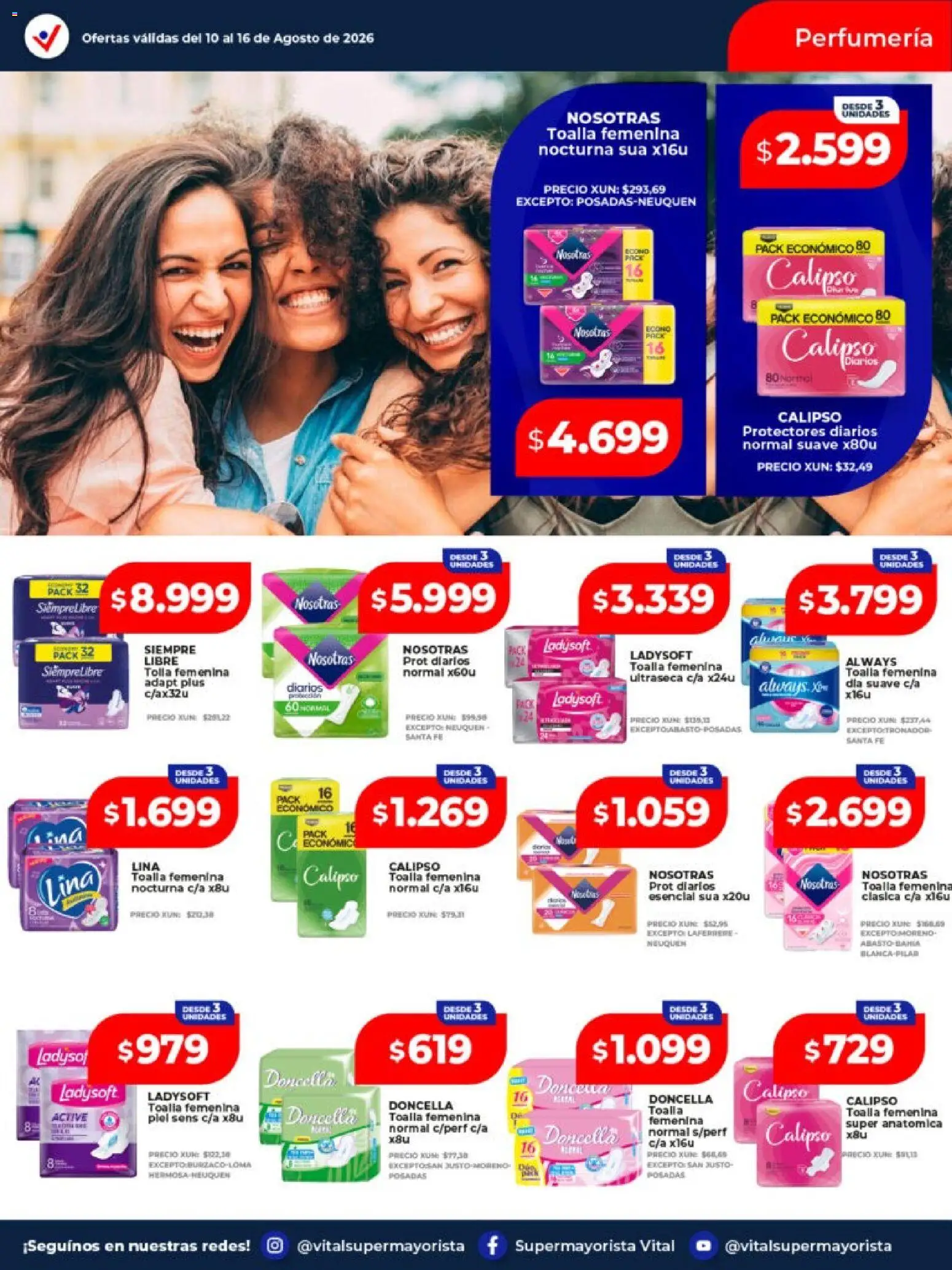 Vital - Ofertas San Justo │ válido desde el 10/08/2026 | Página: 5 | Productos: Toalla, Diarios, Protectores diarios