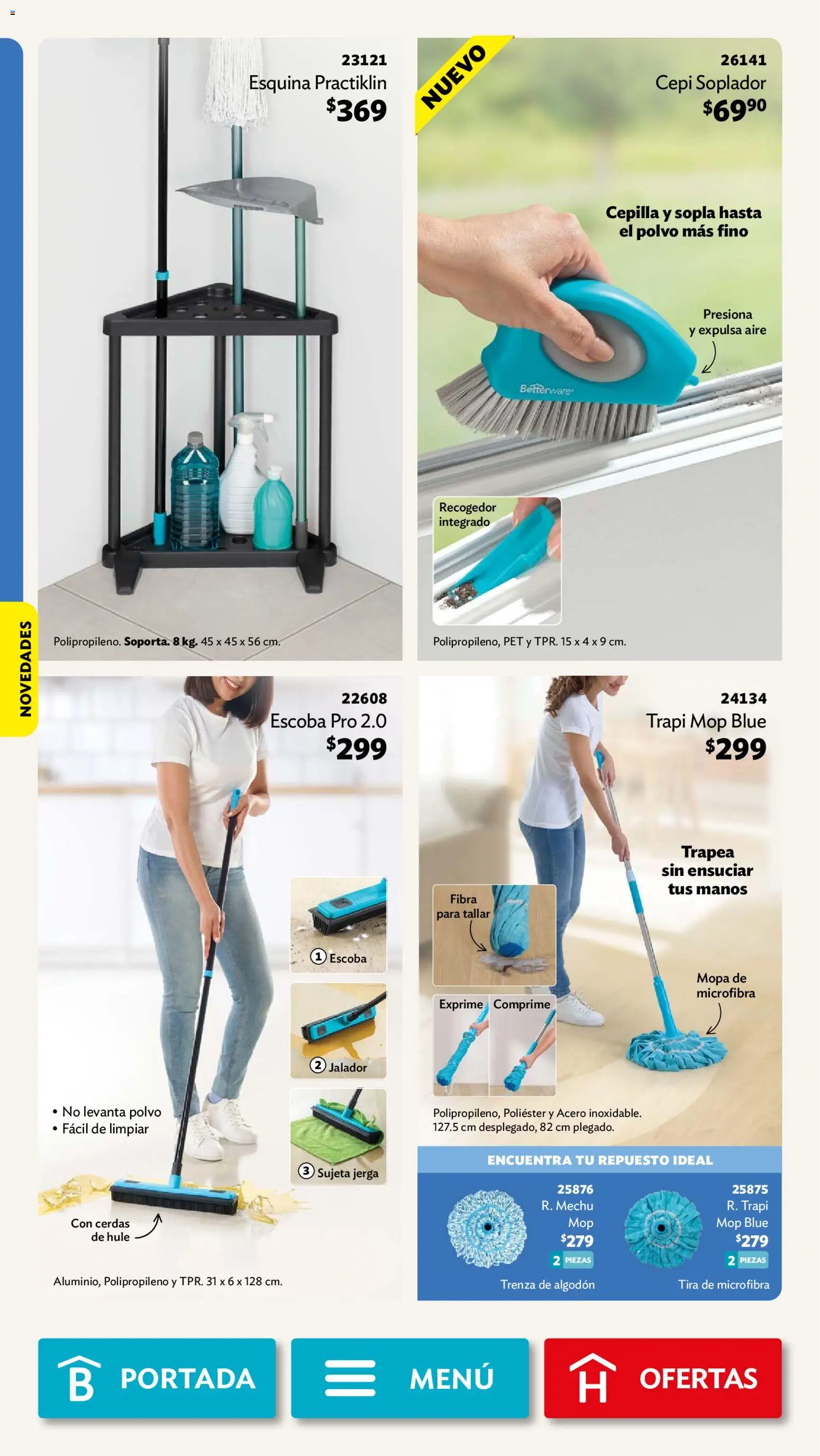 Nuevas ofertas de Betterware válidas en toda la República Mexicana desde el 03/08/2026. ¡Encuentra las mejores ofertas en Betterware campaña 8 2026! | Página: 100 | Productos: Escoba, Algodón, Mopa, Polvo