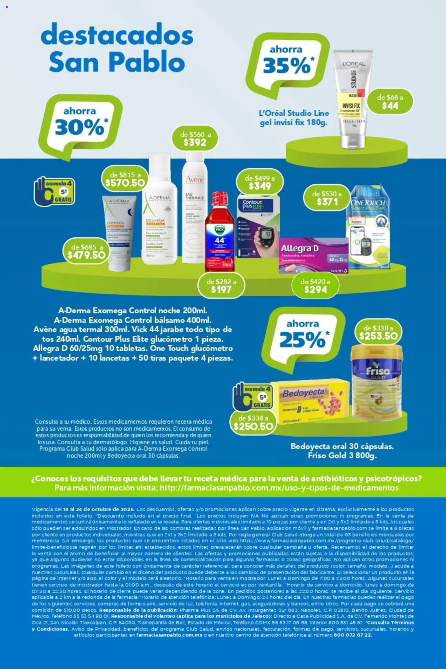 Nuevas ofertas de Farmacia San Pablo válidas en toda la República Mexicana desde el 18/10/2026. ¡Encuentra las mejores ofertas en Farmacia San Pablo catálogo! | Página: 15