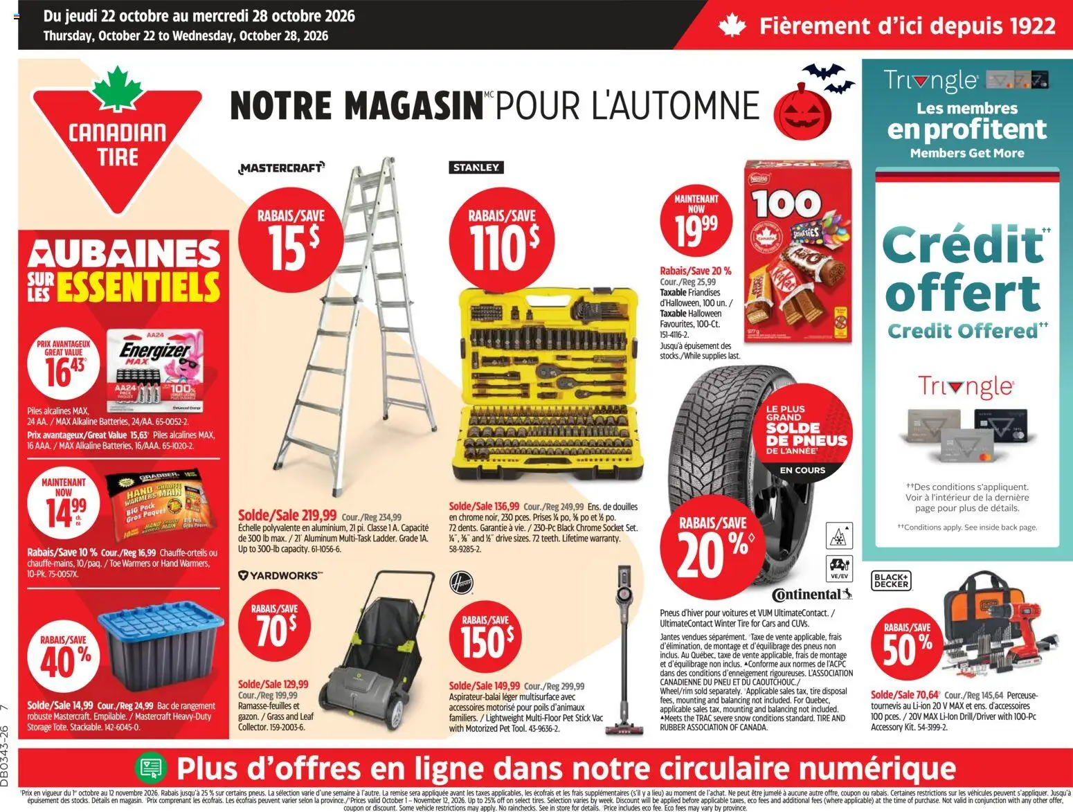 Canadian Tire flyer valid from Oct 22, 2026 | Page: 1