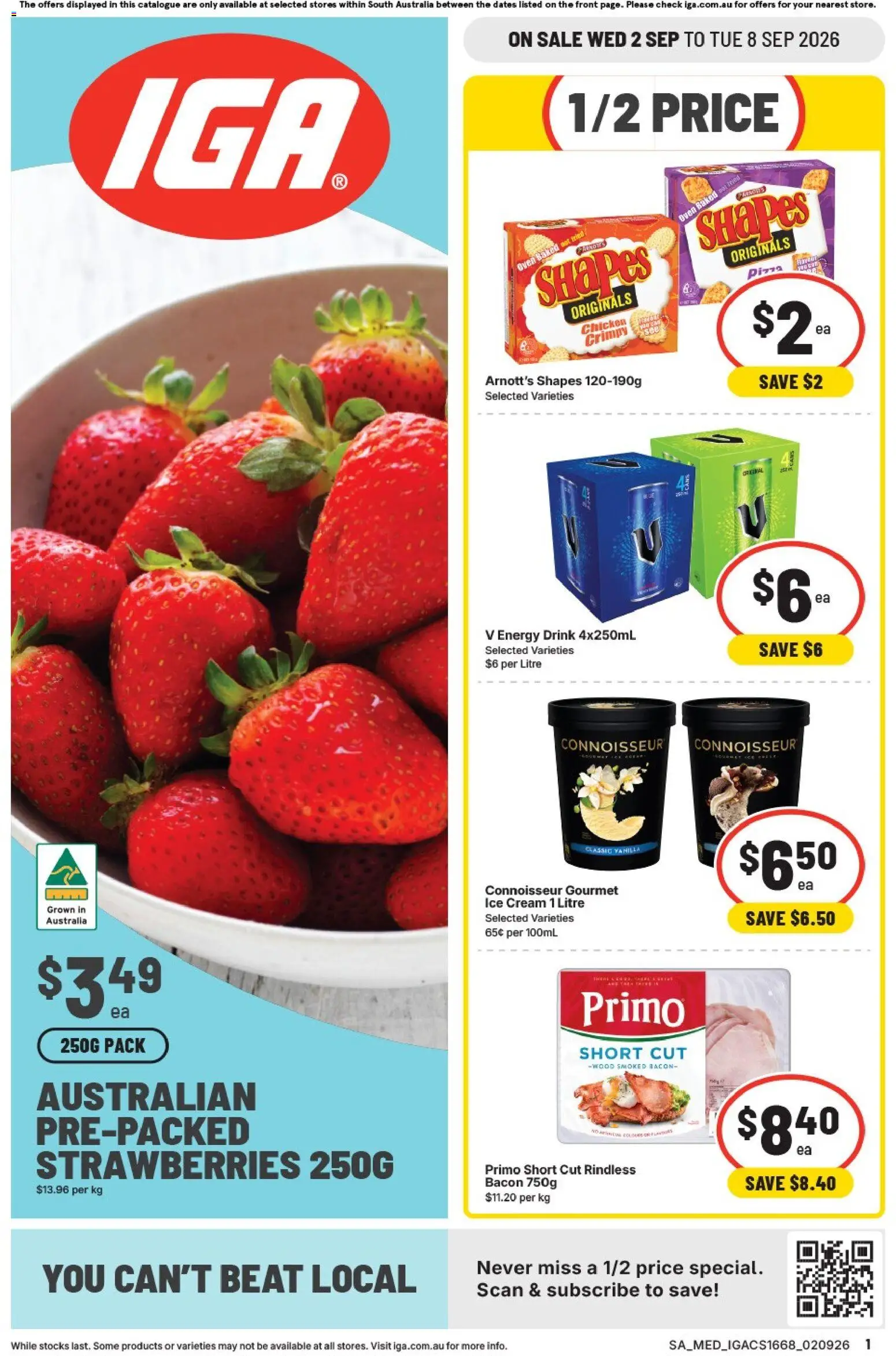IGA catalogue - valid from 02/09/2026 | Page: 1 | Products: Energy drink, Chicken, Cream, Oven