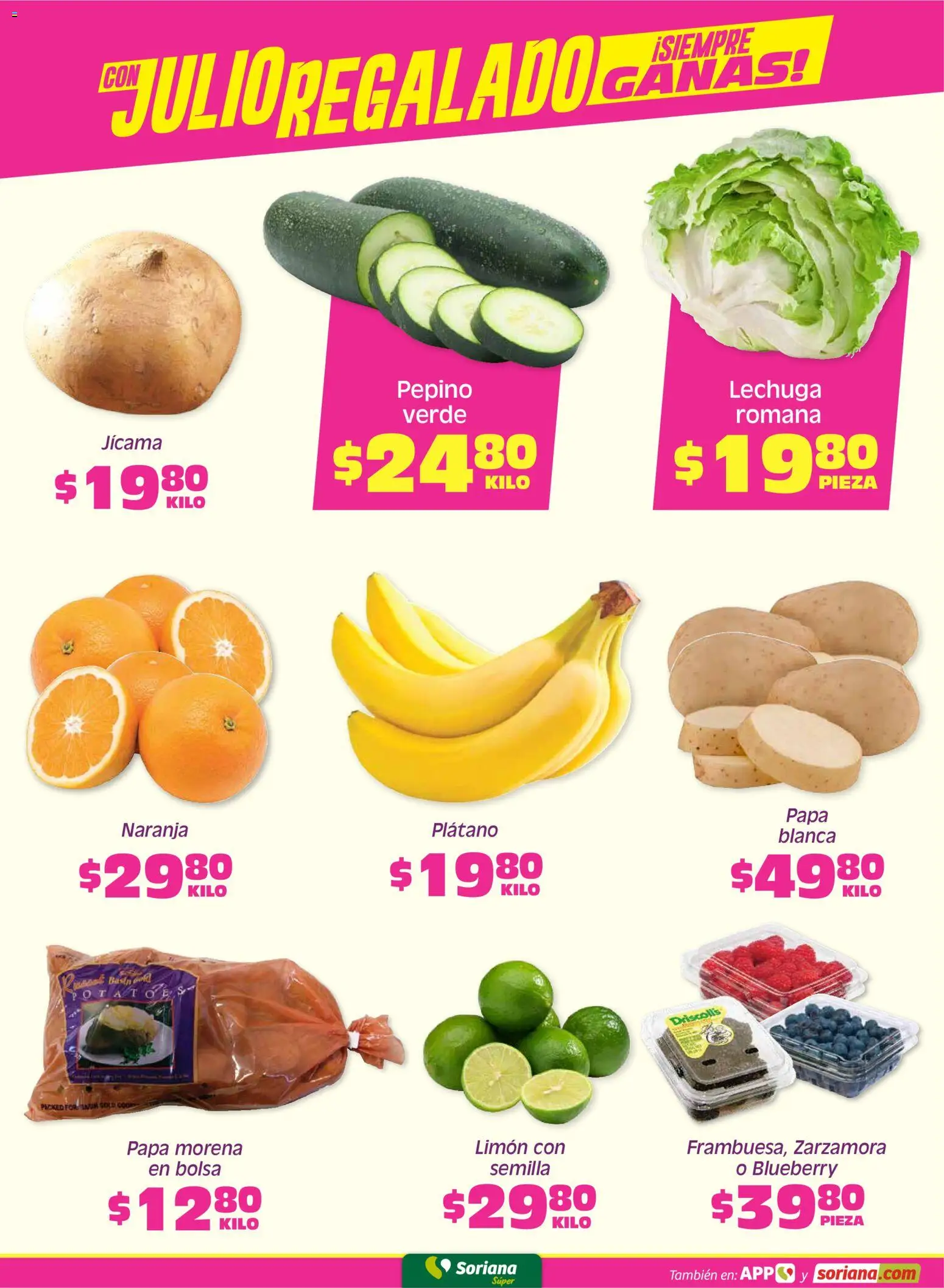 Nuevas ofertas de Soriana válidas en toda la República Mexicana desde el 29.05.2026. ¡Encuentra las mejores ofertas en Soriana Fin de Semana Súper: Saltillo y Torreón! | Página: 2 | Productos: Plátano, Papa, Bolsa, Lechuga