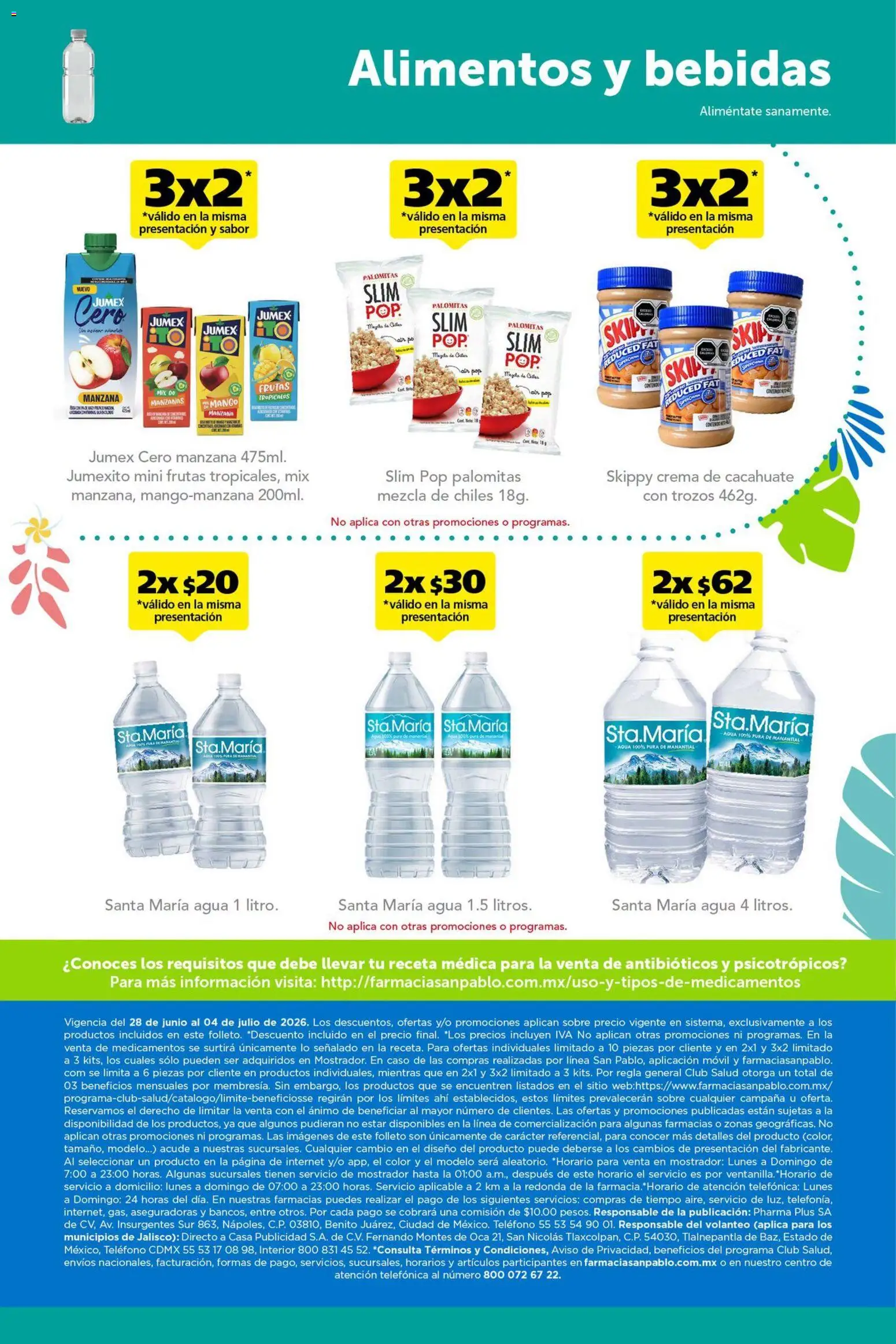 Nuevas ofertas de Farmacia San Pablo válidas en toda la República Mexicana desde el 28/06/2026. ¡Encuentra las mejores ofertas en Farmacia San Pablo catálogo! | Página: 14 | Productos: Crema, Agua, Manzanas, Campana