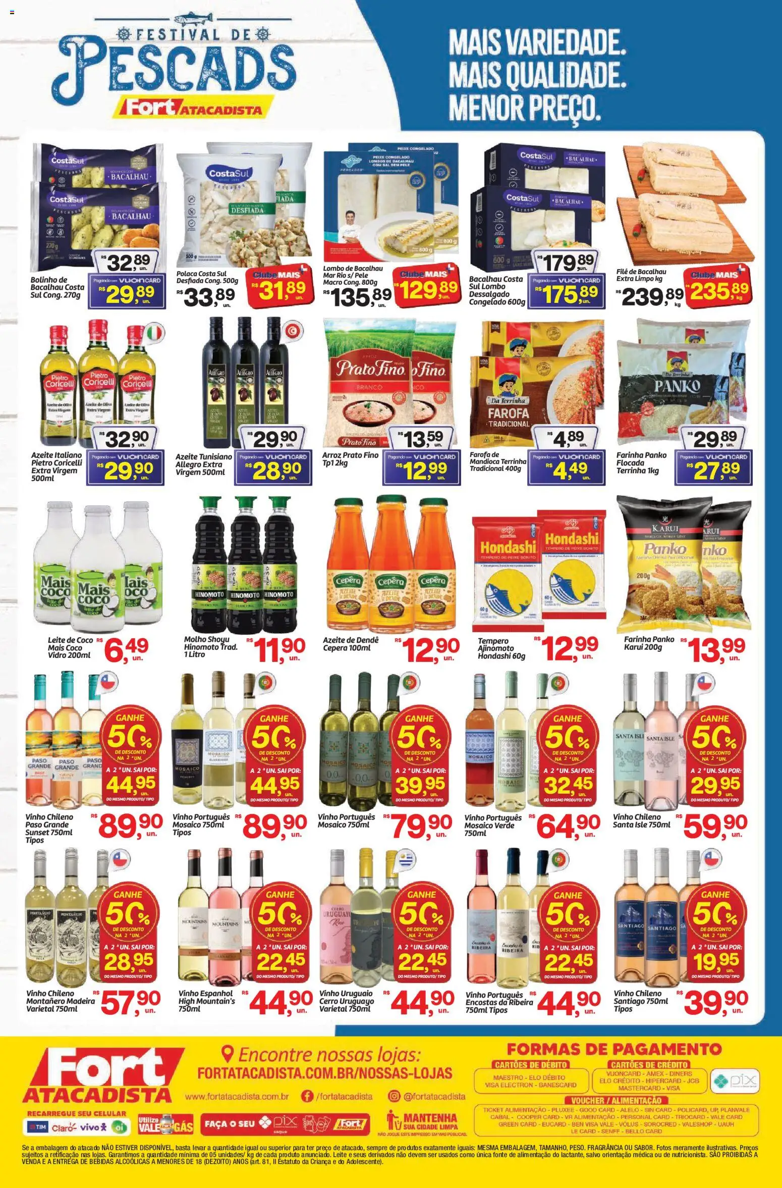 Fort Atacadista Folheto - válido de 09/09/2026 | Página: 2 | Produtos: Farinha, Leite, Sal, Azeite