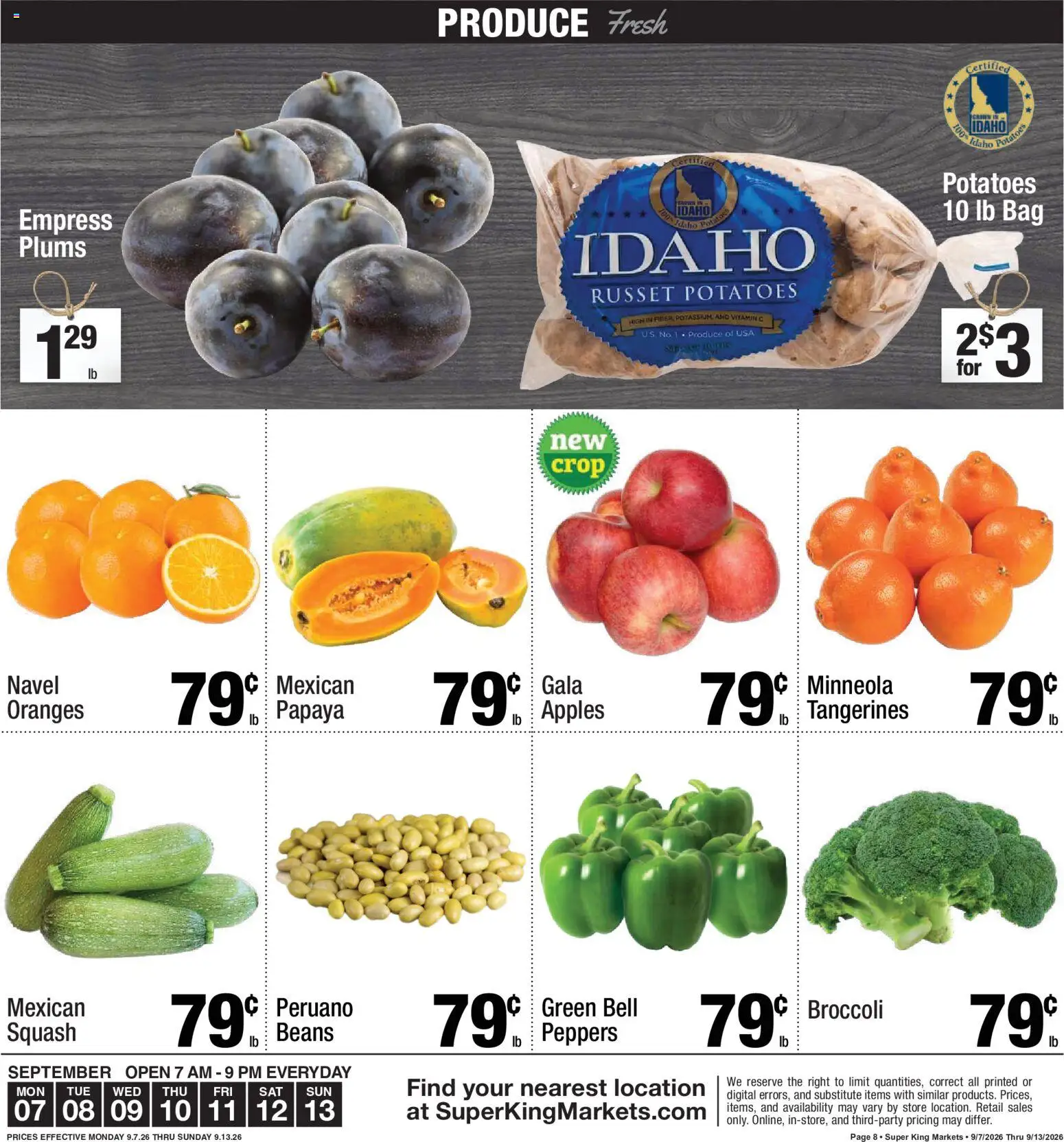 Super King Weekly Ad - valid from 09/07/2026 | Page: 8 | Products: Vitamin, Peppers, Squash, Bag
