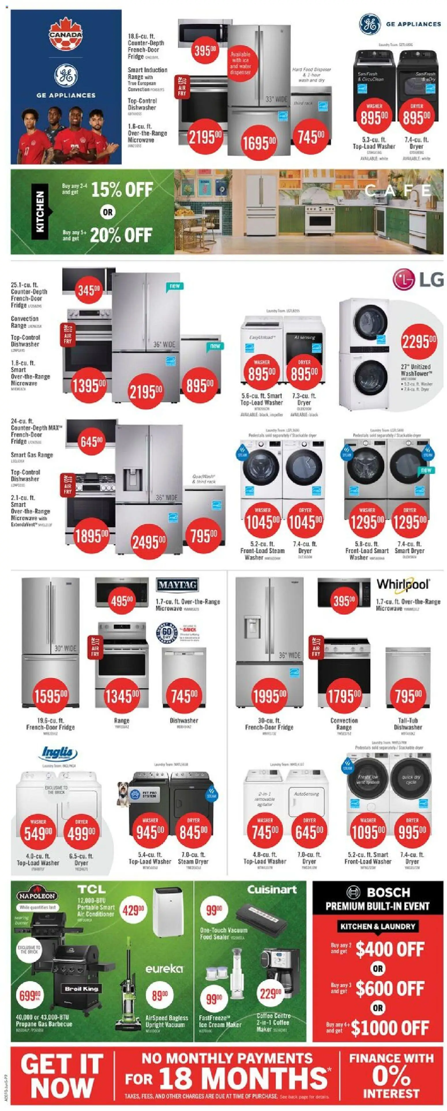 The Brick flyer valid from 05.06.2026 | Page: 18 | Products: Dryer, Dishwasher, Coffee maker, Conditioner