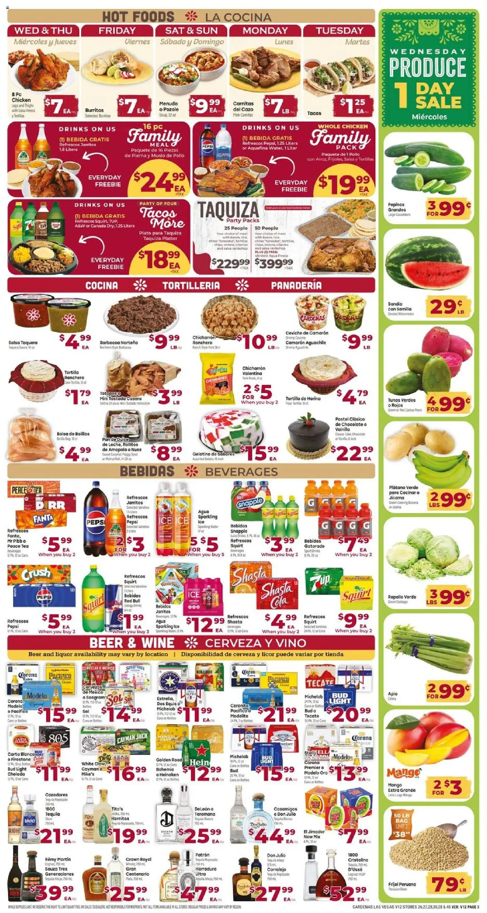 Cardenas Weekly Ad - valid from 07/15/2026 | Page: 3 | Products: Chocolate, Beer, Cabbage, Pc
