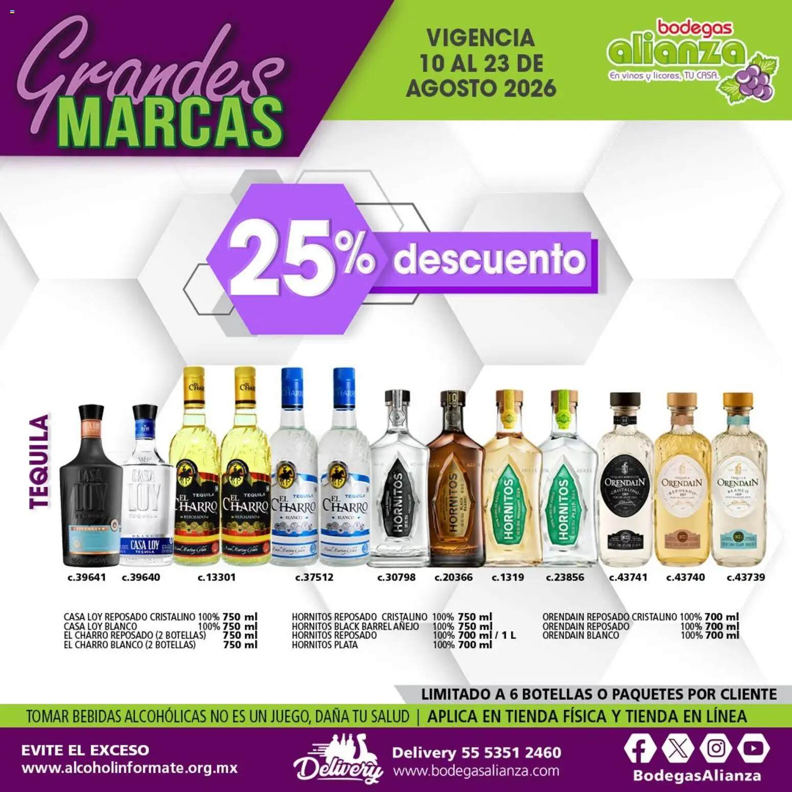 Nuevas ofertas de Bodegas Alianza válidas en toda la República Mexicana desde el 10/08/2026. ¡Encuentra las mejores ofertas en Bodegas Alianza catálogo Grandes Marcas! | Página: 5 | Productos: Tequila, Bebidas