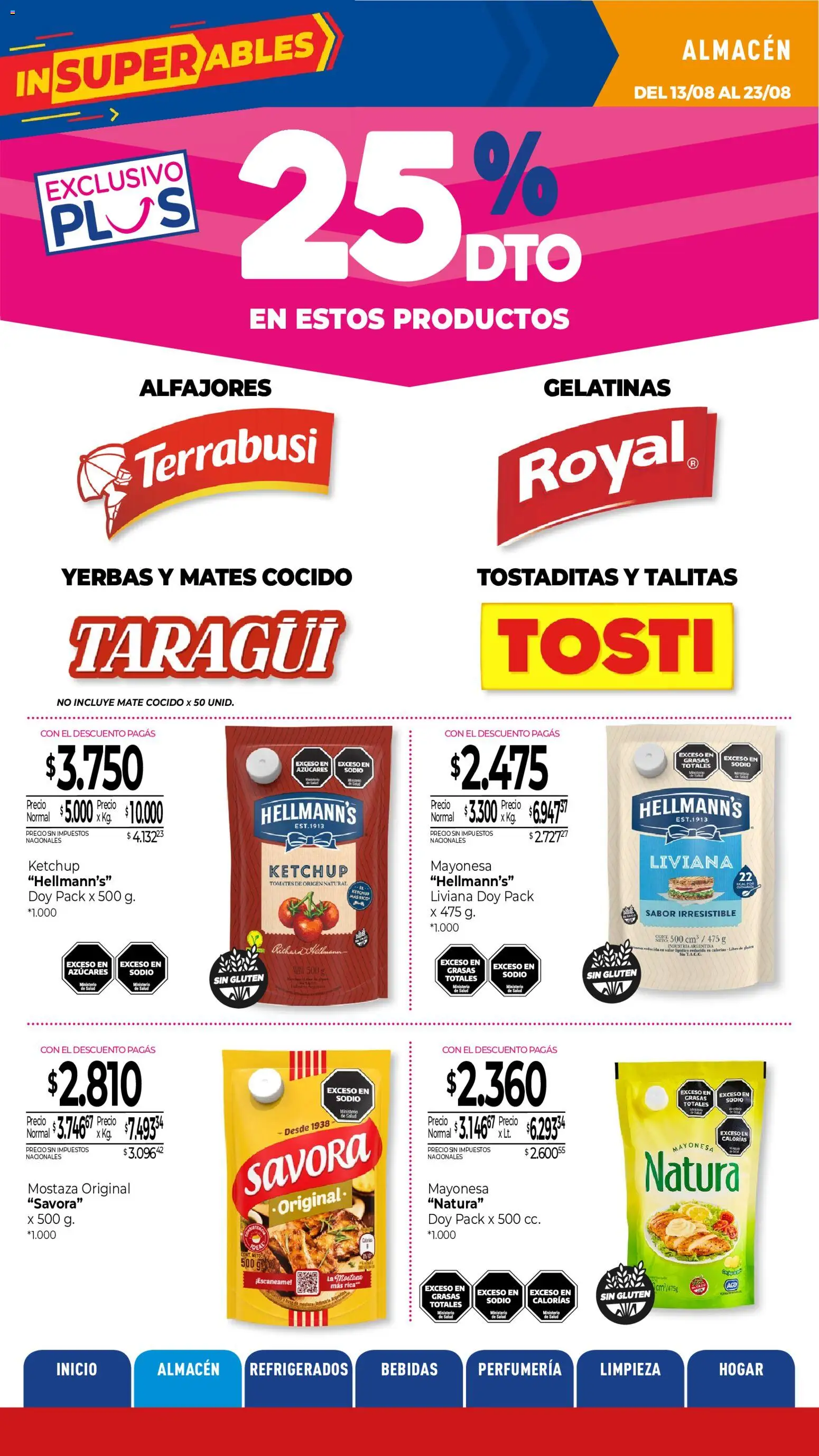 La Anonima catálogo │ válido desde el 13/08/2026 | Página: 11 | Productos: Bebidas, Ketchup, Mostaza, Tomates