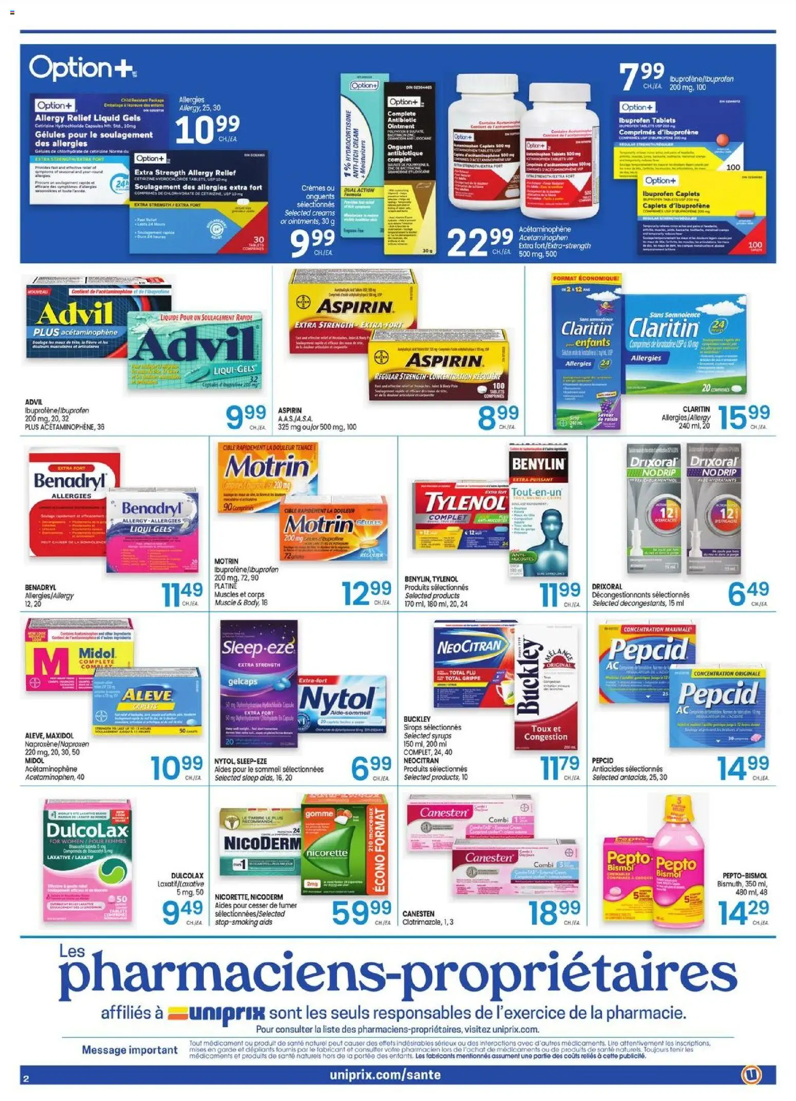 Uniprix flyer valid from Jul 30, 2026 | Page: 2 | Products: Cream