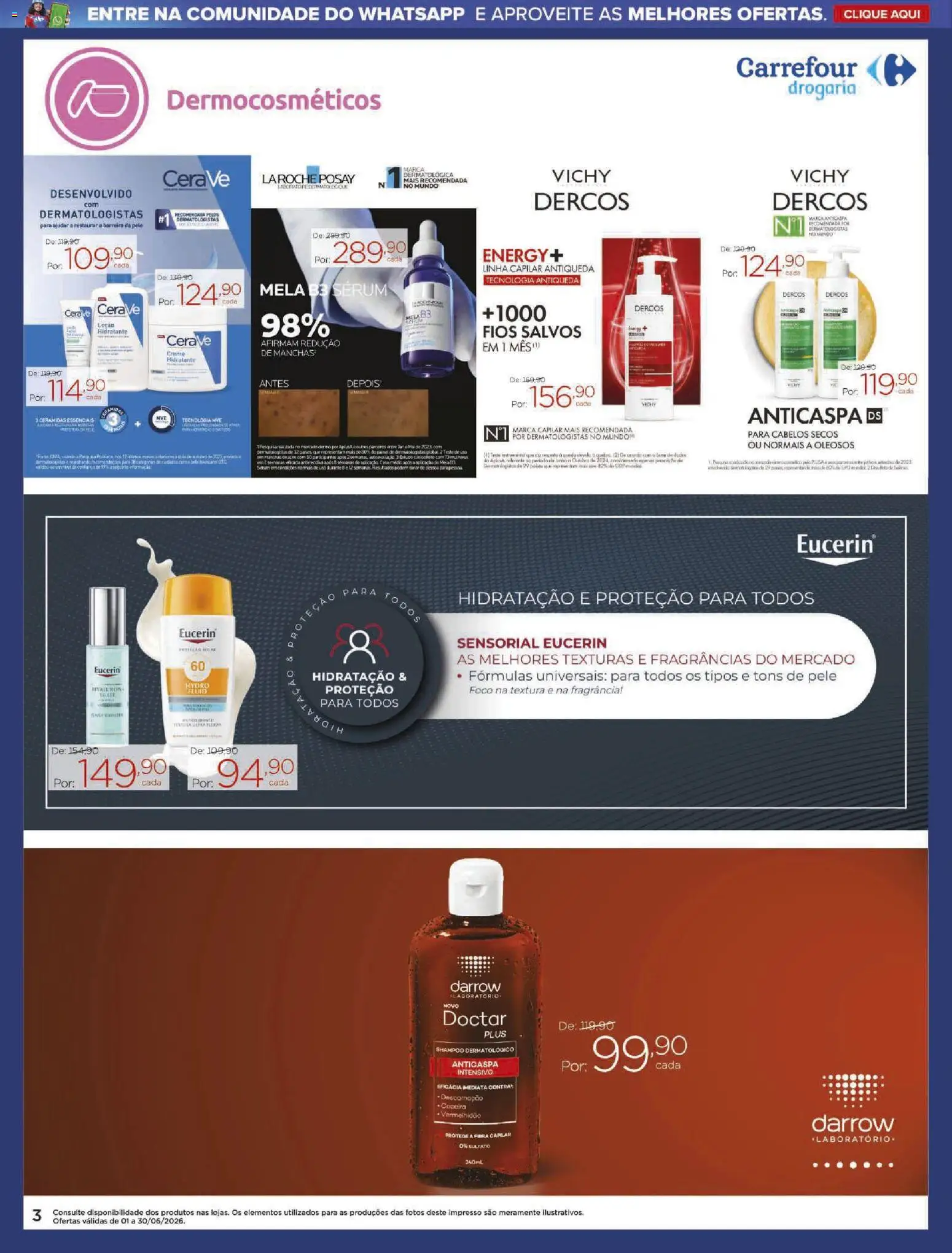 Carrefour Folheto - válido de 01.06.2026 | Página: 3 | Produtos: Shampoo, Fragrância, Sérum, Creme