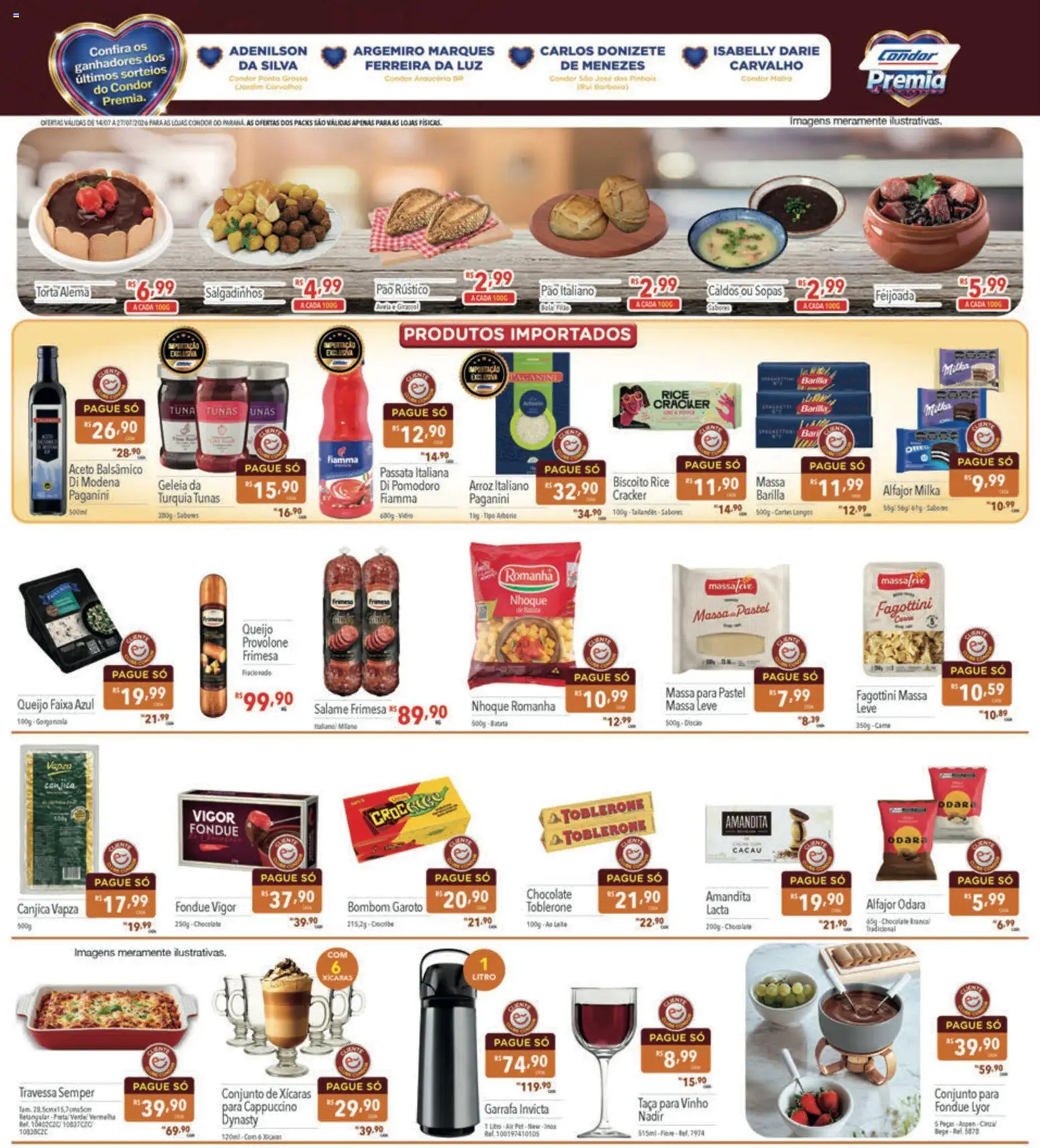 Supermercados Condor Folheto - válido de 14/07/2026 | Página: 5 | Produtos: Travessa, Pão, Xícaras, Salame