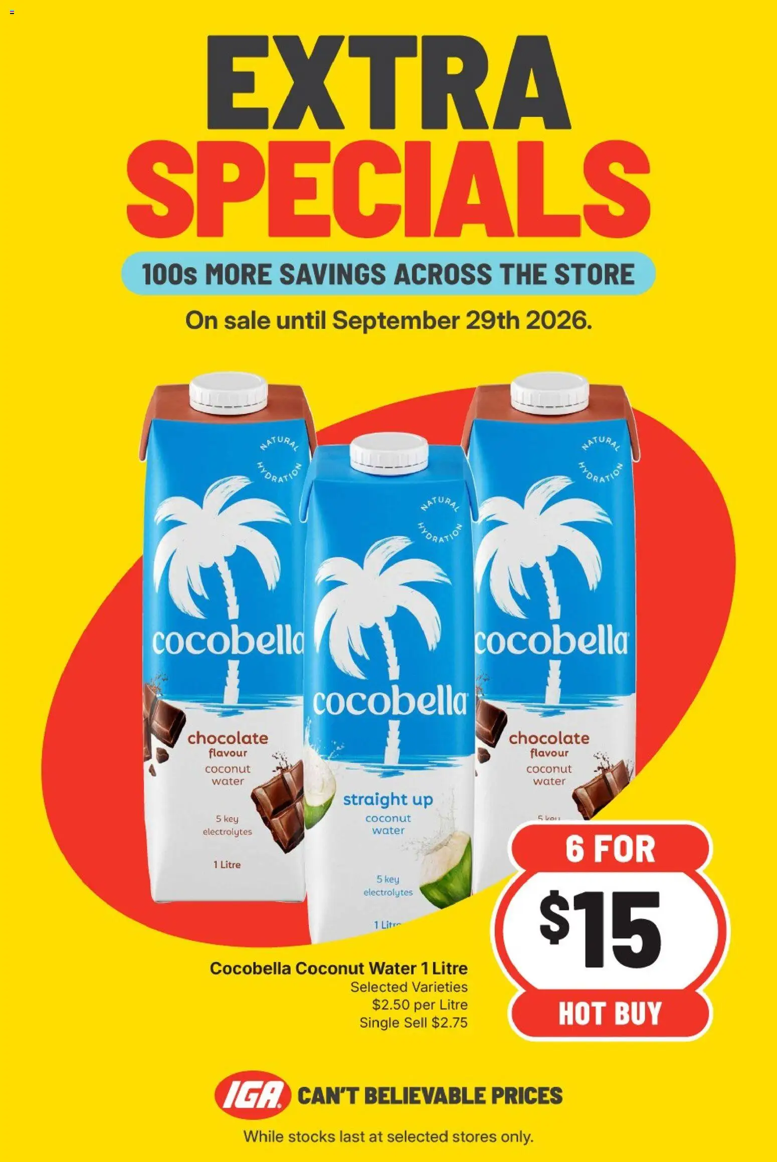 IGA catalogue - valid from 23/09/2026 | Page: 5 | Products: Chocolate, Water, Coconut