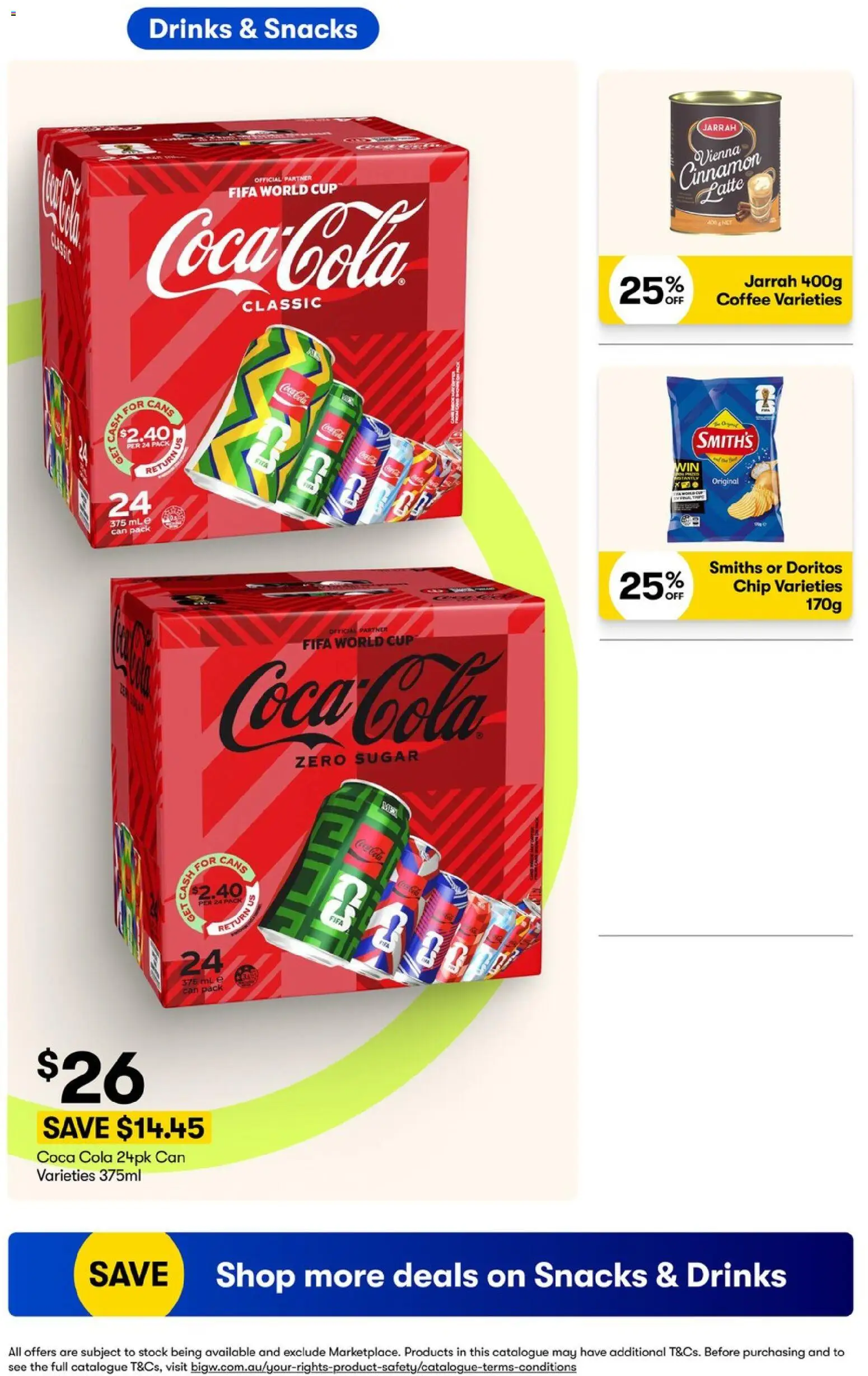 Big W catalogue - valid from 06/08/2026 | Page: 13 | Products: Snacks, Coffee, Coca Cola, Sugar
