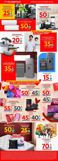 Olímpica - 12 - Sábado recargado 12 de septiembre de 2026 -  Vista previa de la revista de la tienda Olímpica valido desde el 12/09/2026 | Página: 4 | Productos: Peso, Sobre, Ropa, Pera