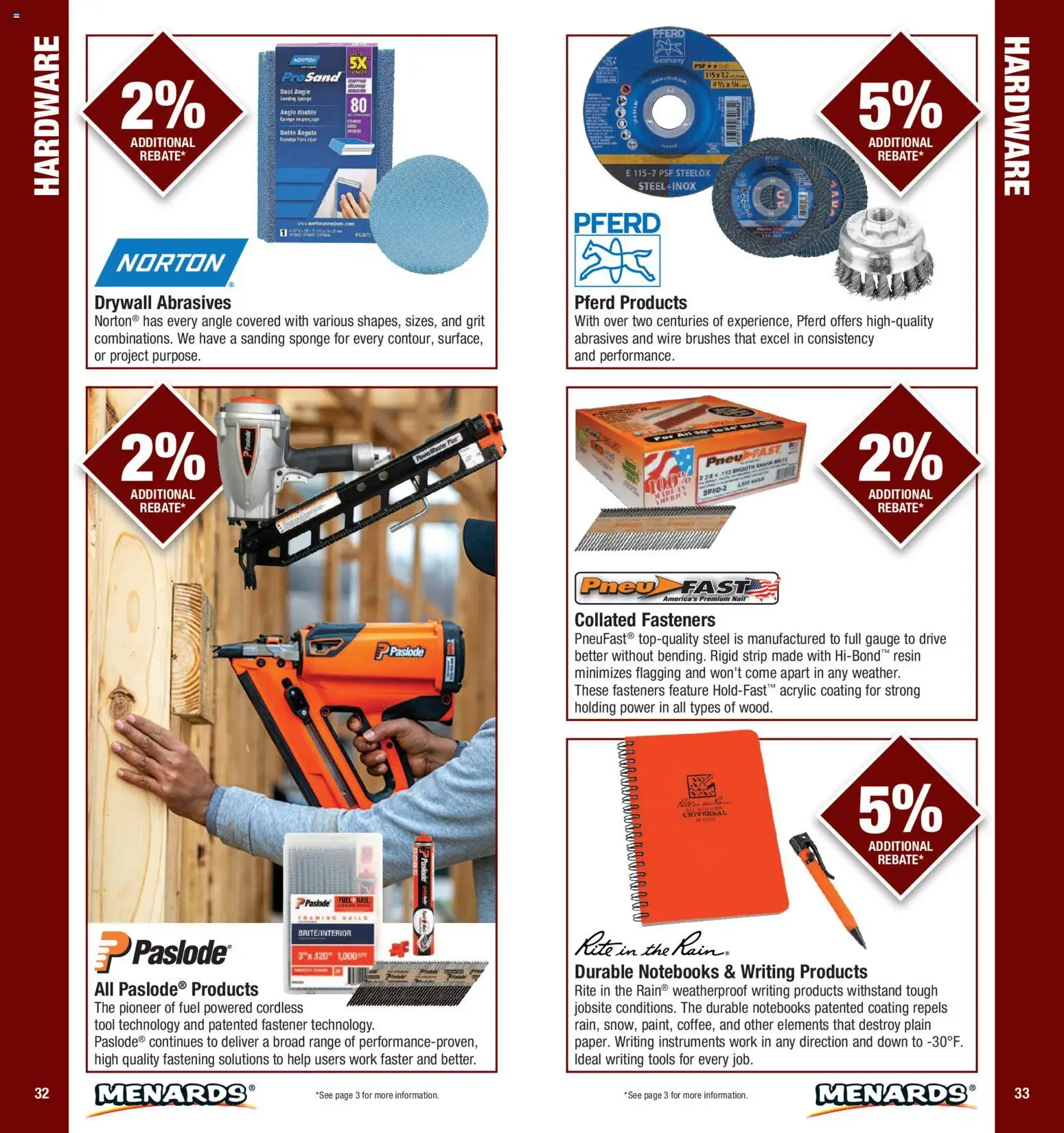Menards Contractor Catalog - valid from 01/01/2026 | Page: 17 | Products: Fastener, Brushes, Notebooks, Tools