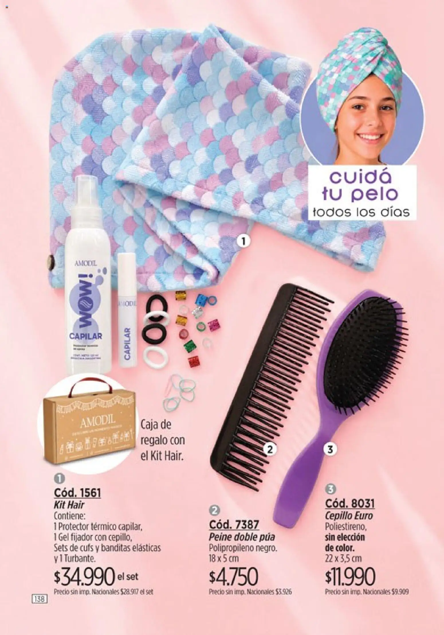 Catálogo Amodil Campaña 16 │ válido desde el 19/09/2026 | Página: 138 | Productos: Peine, Caja, Cepillo, Fijador