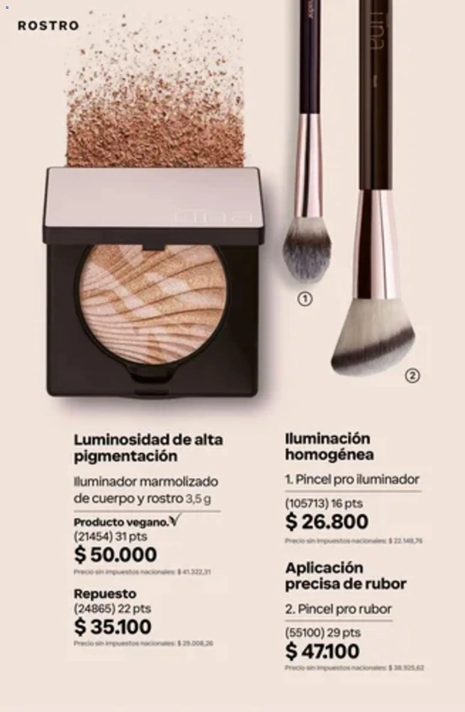 Catálogo Natura Ciclo 14 │ válido desde el 01/10/2026 | Página: 143 | Productos: Iluminador, Rubor, Pincel, Iluminación