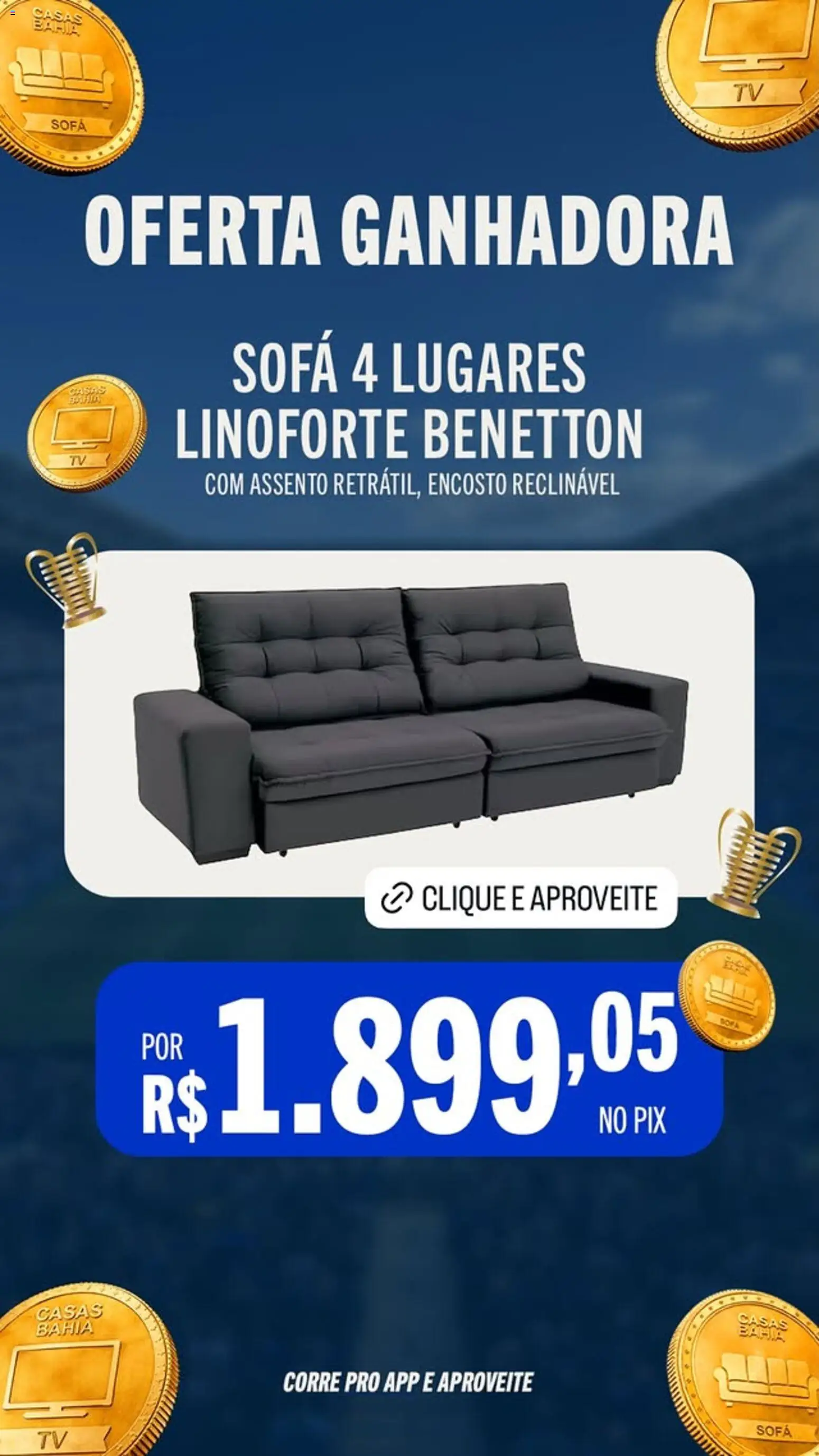 Casas Bahia Folheto - válido de 29.05.2026 | Página: 4 | Produtos: Sofá